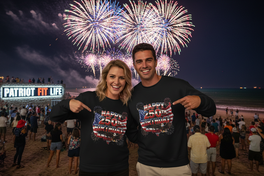 Happy 250th Birthday America Sweatshirt - Patriotic Crewneck with Flag & Eagle | Unisex