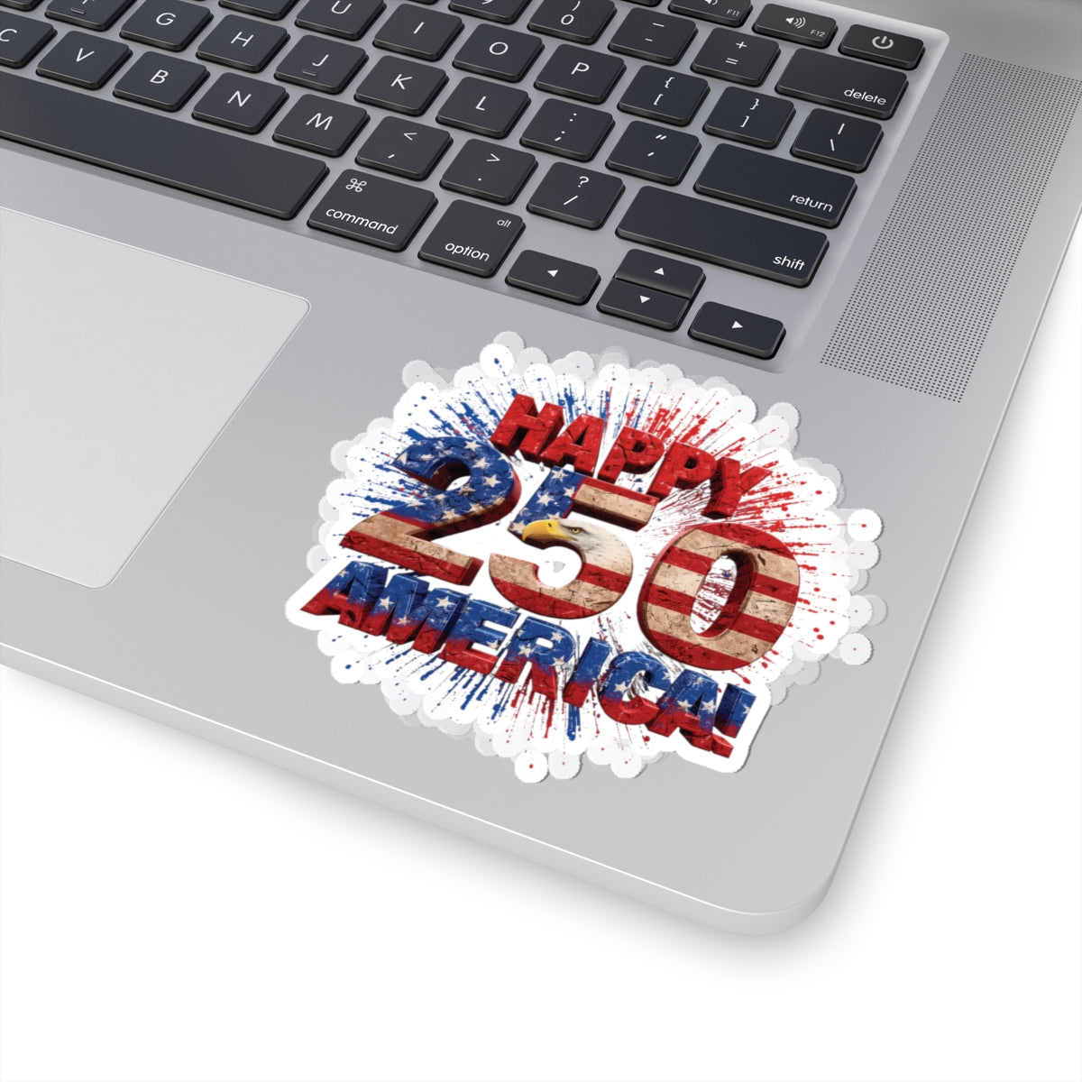 Sticker — "Happy 250 American" Patriotic USA Flag Kiss-Cut Sticker