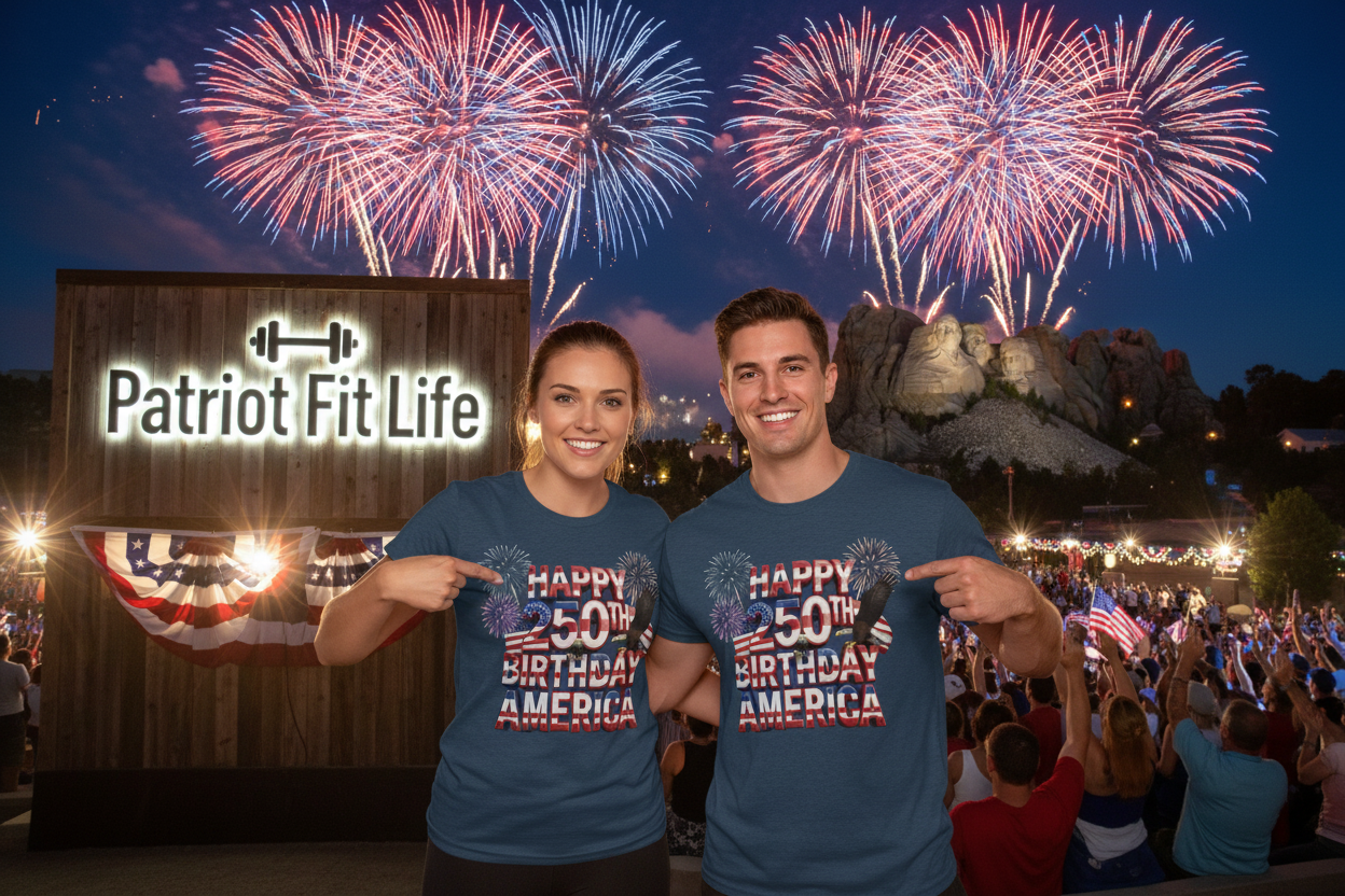 Happy 250th Birthday America T-Shirt | Fireworks Patriotic Tri-Blend Tee | 1776–2026