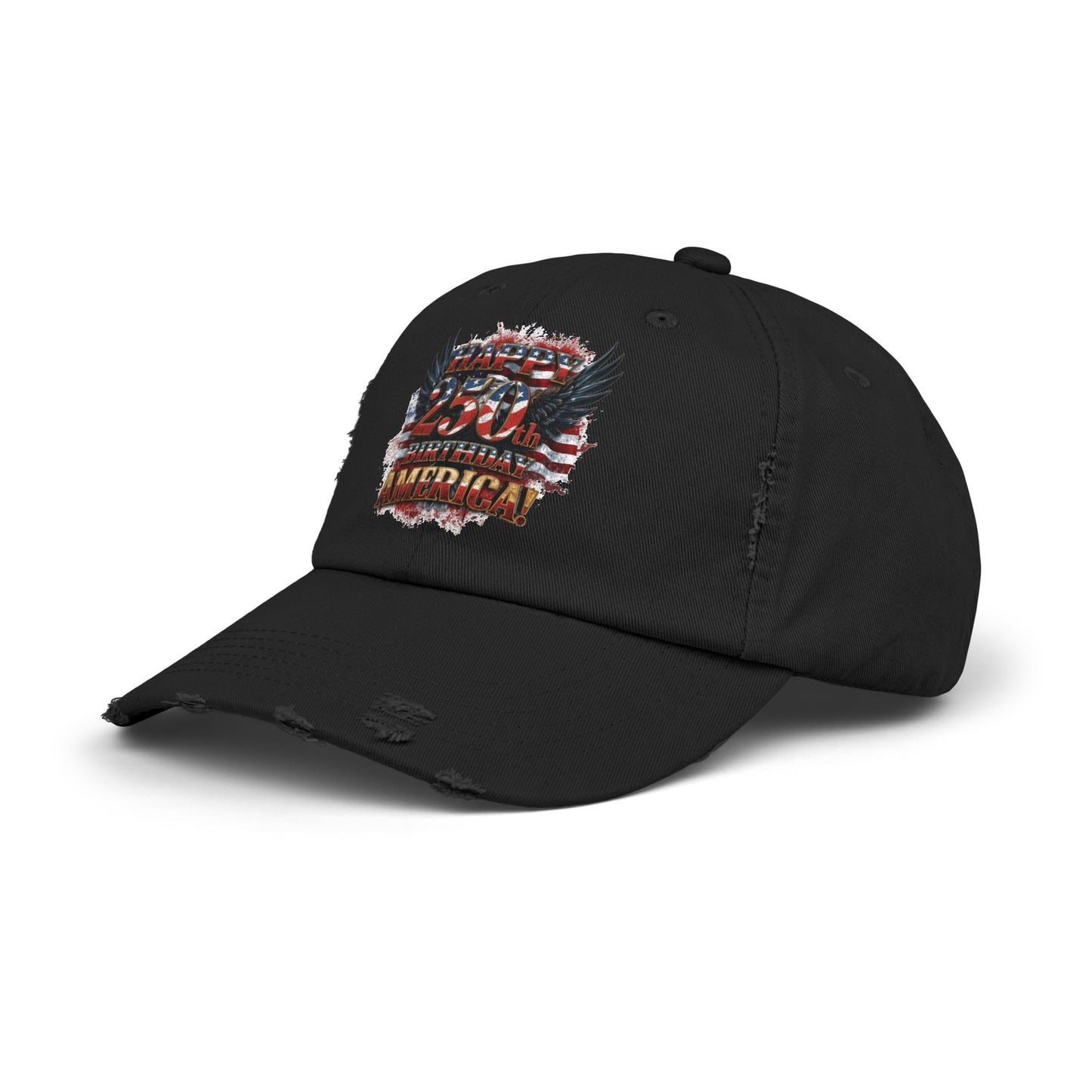 Happy 250th Birthday America Distressed Baseball Cap | Vintage Flag Hat