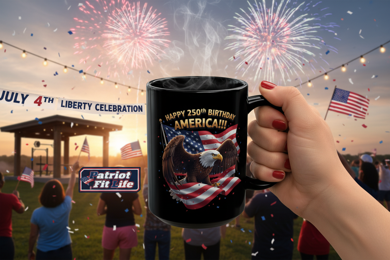 Happy 250th Birthday America Eagle Mug | Patriotic Ceramic Coffee Mug