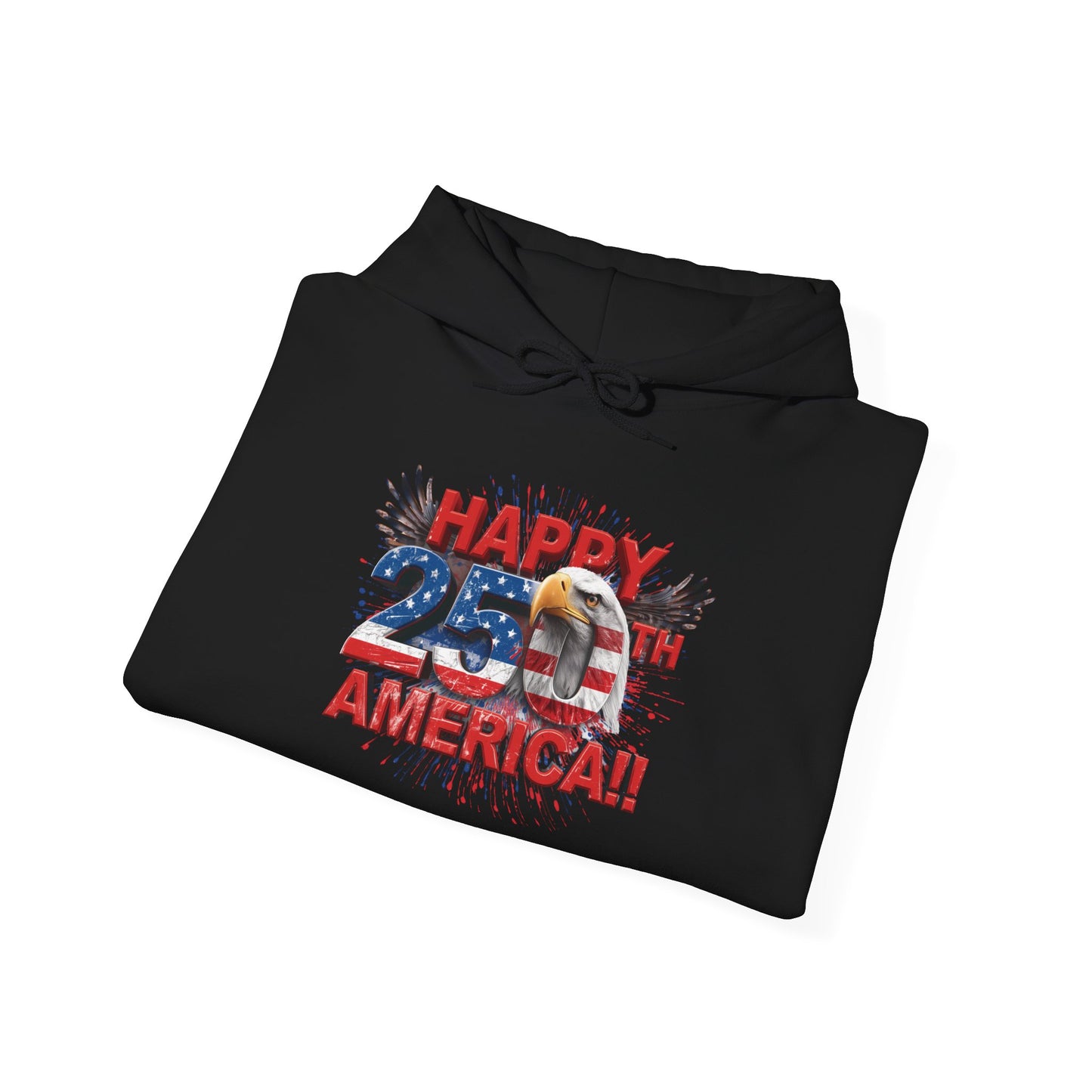 Happy 4th of July Hoodie | Patriotic Eagle & Flag Sweatshirt | America 250th | Gildan | S-5XL