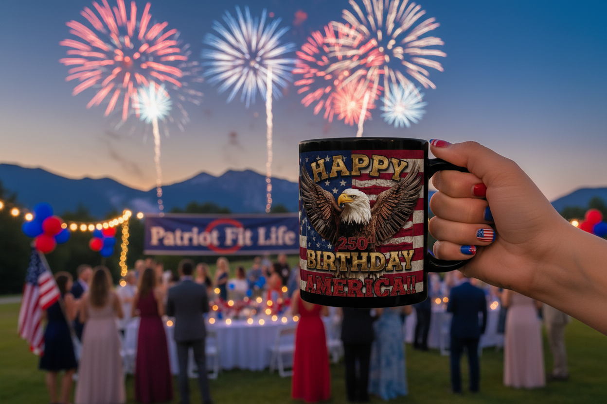 Happy 250th Birthday America Mug - Patriotic Eagle Coffee Cup