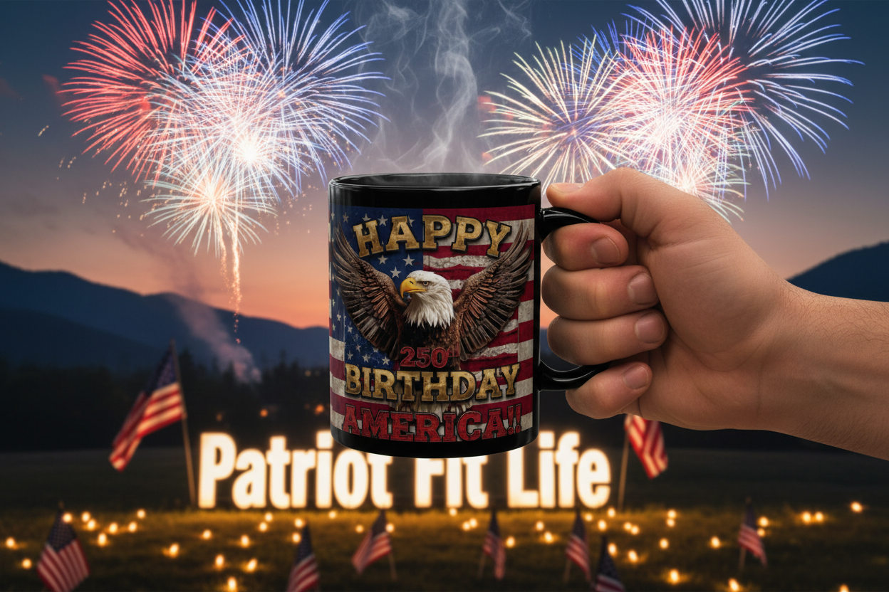 Happy 250th Birthday America Mug - Patriotic Eagle Coffee Cup