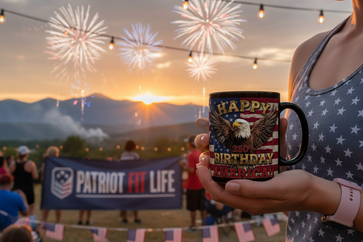 Happy 250th Birthday America Mug - Patriotic Eagle Coffee Cup