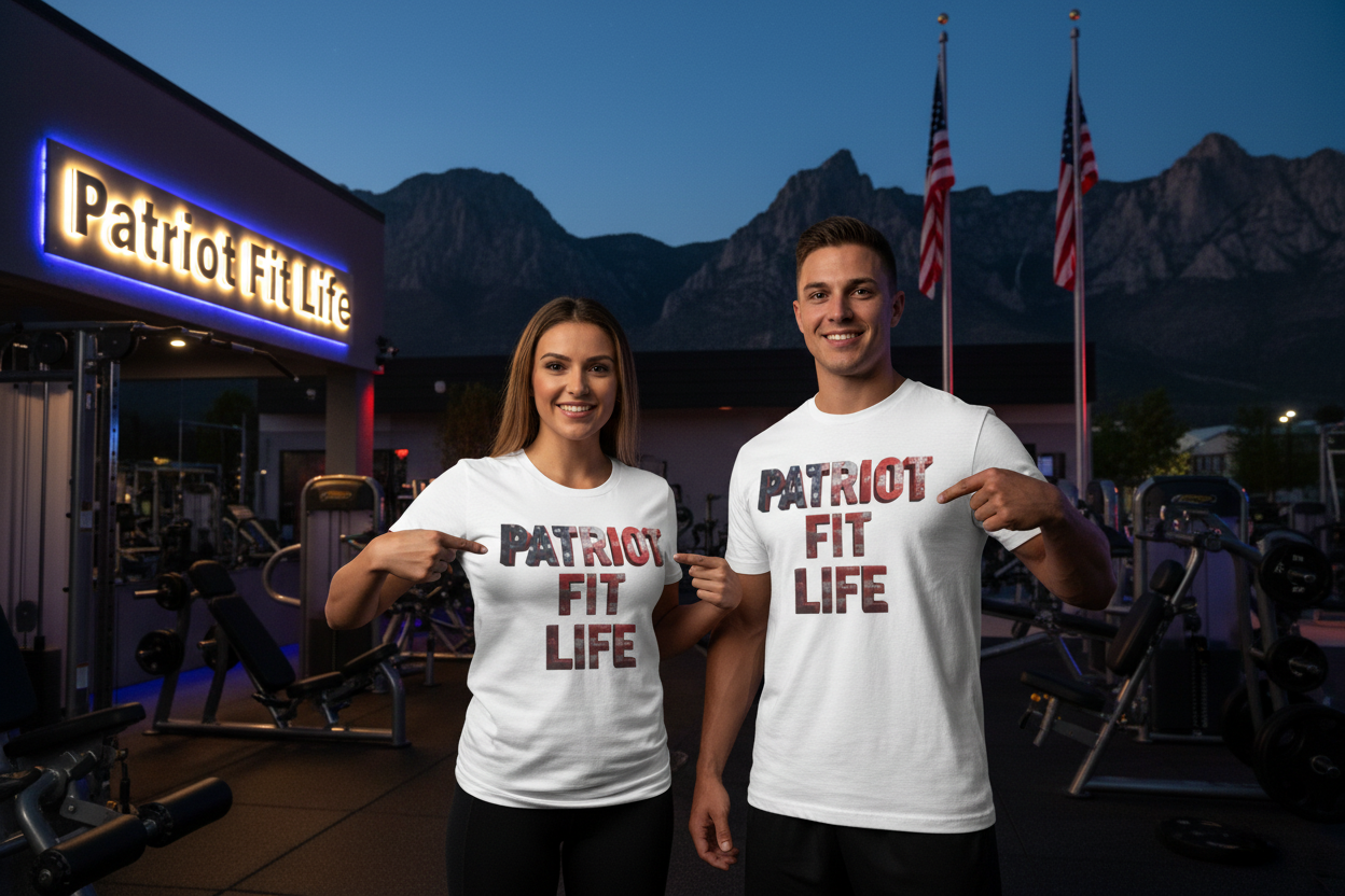 Patriot Fit Life T-Shirt - American Flag Block Letter Graphic Tee