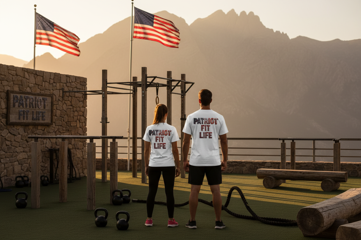 Patriot Fit Life T-Shirt - American Flag Block Letter Graphic Tee