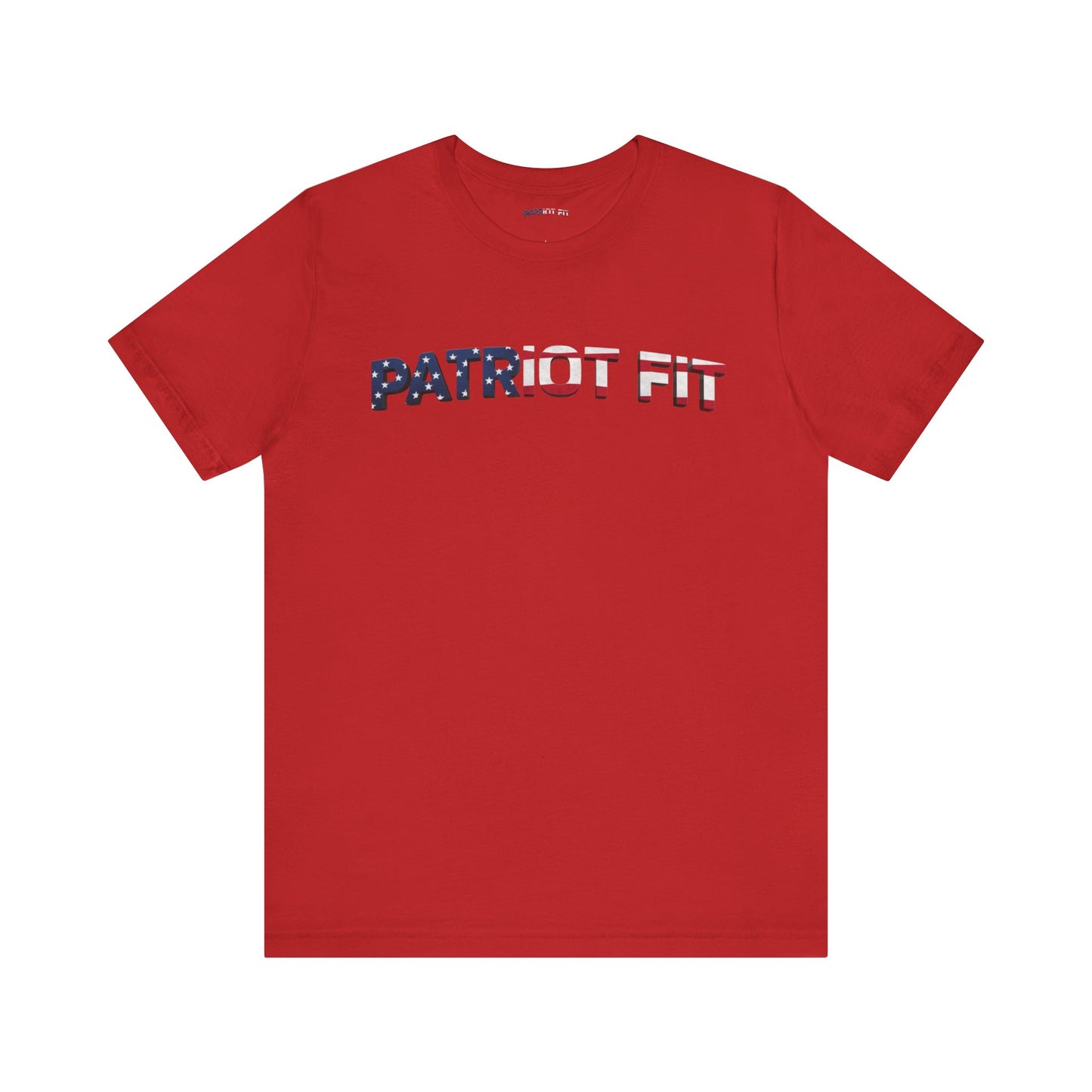 Patriot Fit T-Shirt — American Flag Text Athletic Tee