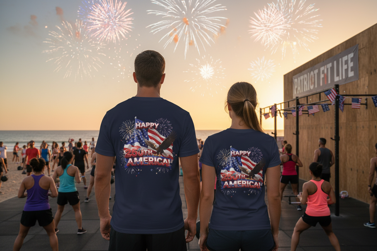 Happy 250th America Eagle Fireworks T-Shirt | Patriotic Tee