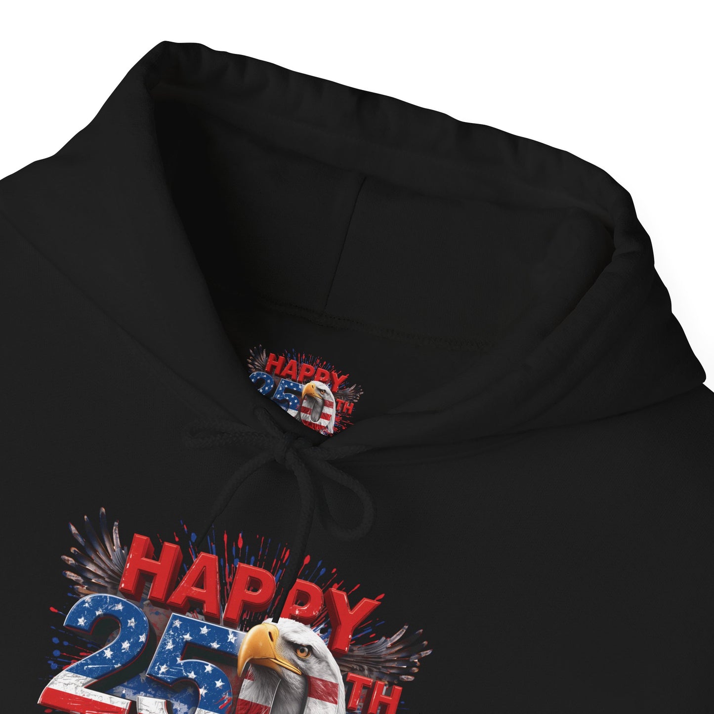 Happy 4th of July Hoodie | Patriotic Eagle & Flag Sweatshirt | America 250th | Gildan | S-5XL