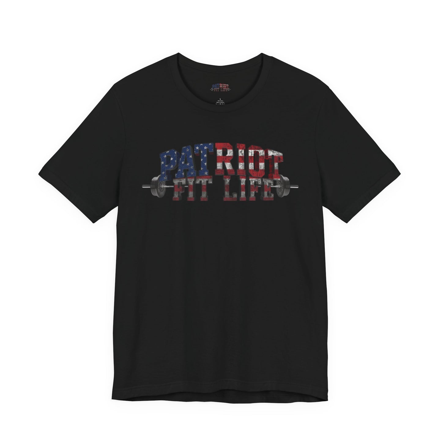 Patriot Fit Life T-Shirt | American Flag Barbell Fitness Tee
