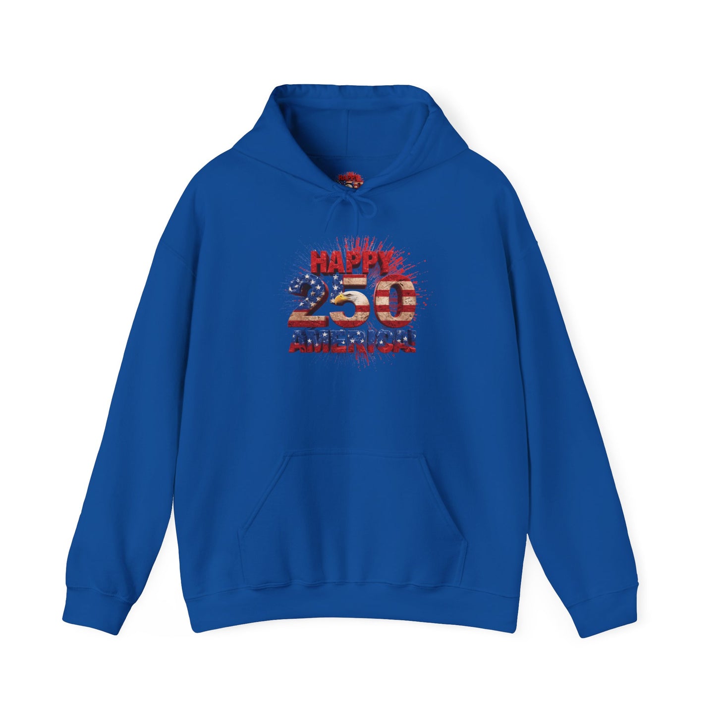 Happy 250th Birthday America Hoodie | Patriotic Eagle & Flag Sweatshirt | Gildan | S-5XL | 1776-2026