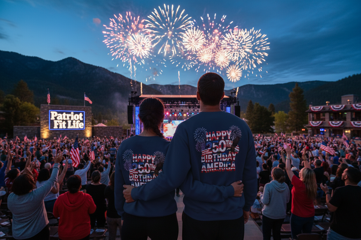 Happy 250th Birthday America Sweatshirt - Patriotic Fireworks Crewneck | Unisex