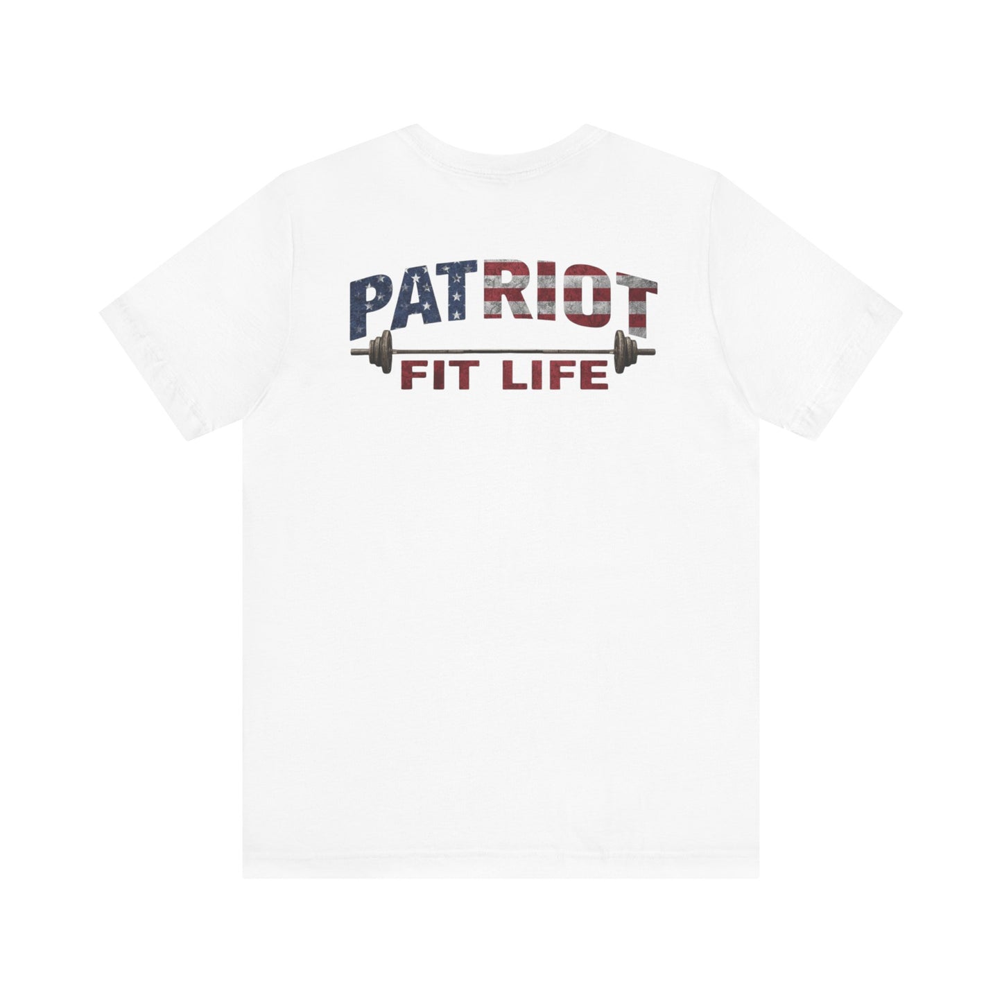 Patriot Fit Life T-Shirt | American Flag Barbell Gym Tee