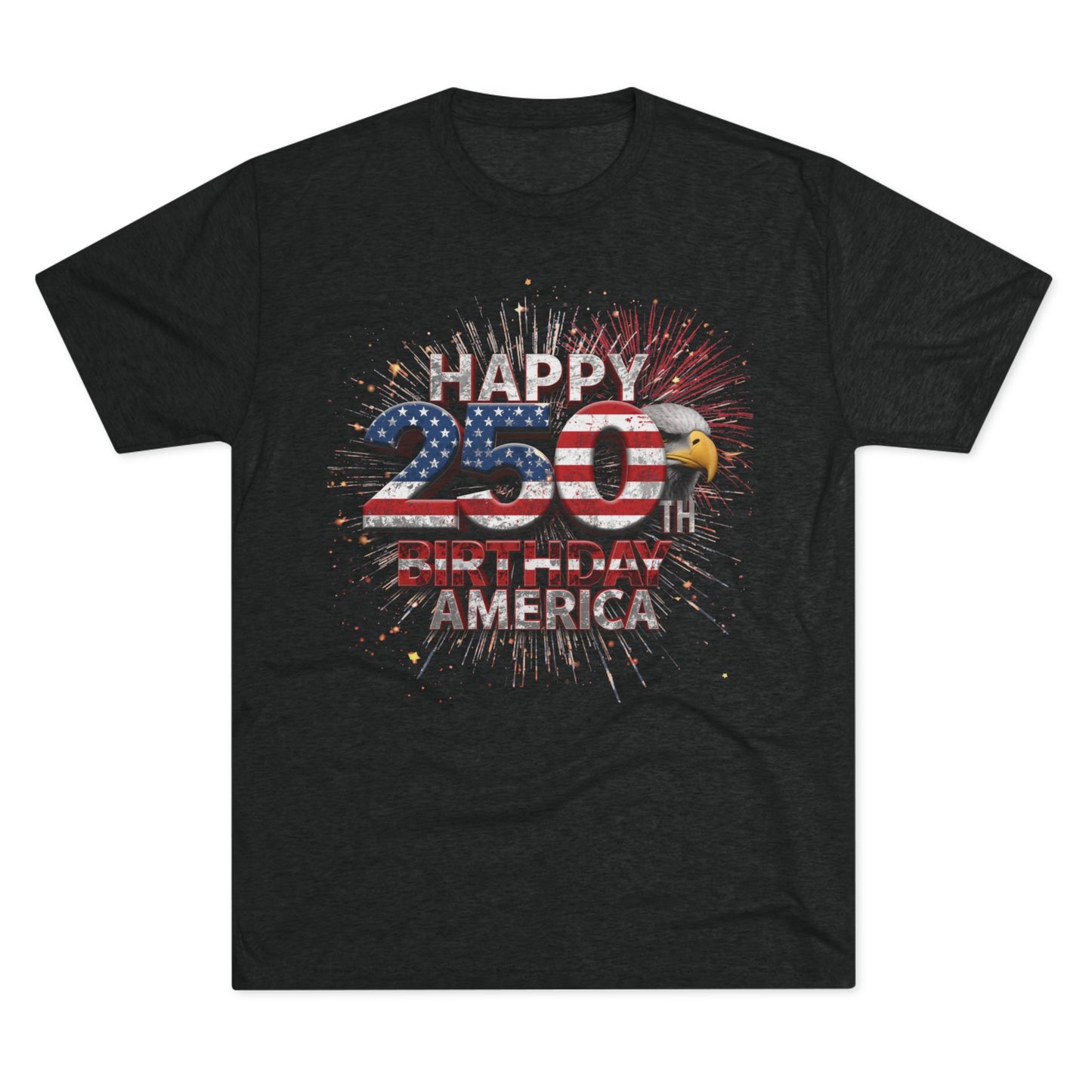 Happy 250th Birthday America Vintage T-Shirt | Patriotic Eagle 250 Tri-Blend Tee | 1776-2026