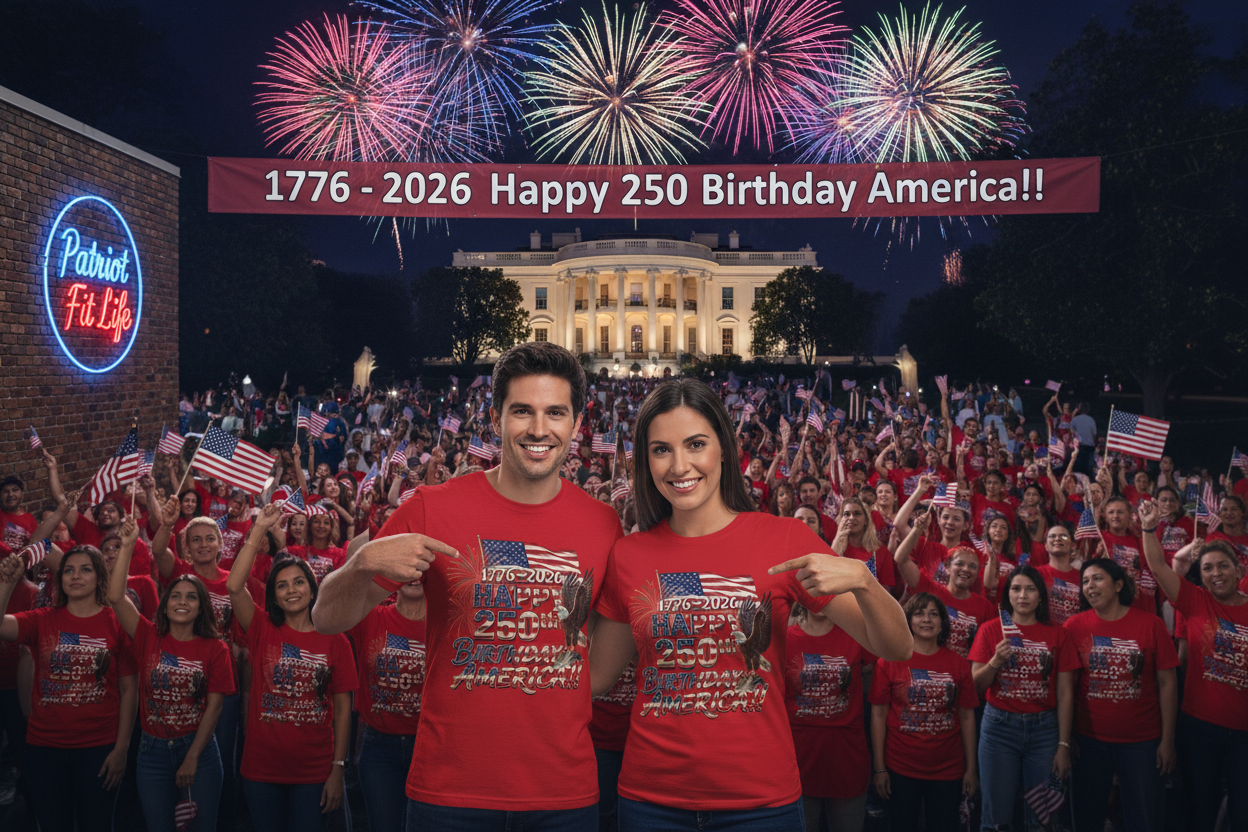 Happy 250th Birthday America T-Shirt | Patriotic Eagle Flag & Fireworks Tee | Bella Canvas | XS-4XL | 1776-2026