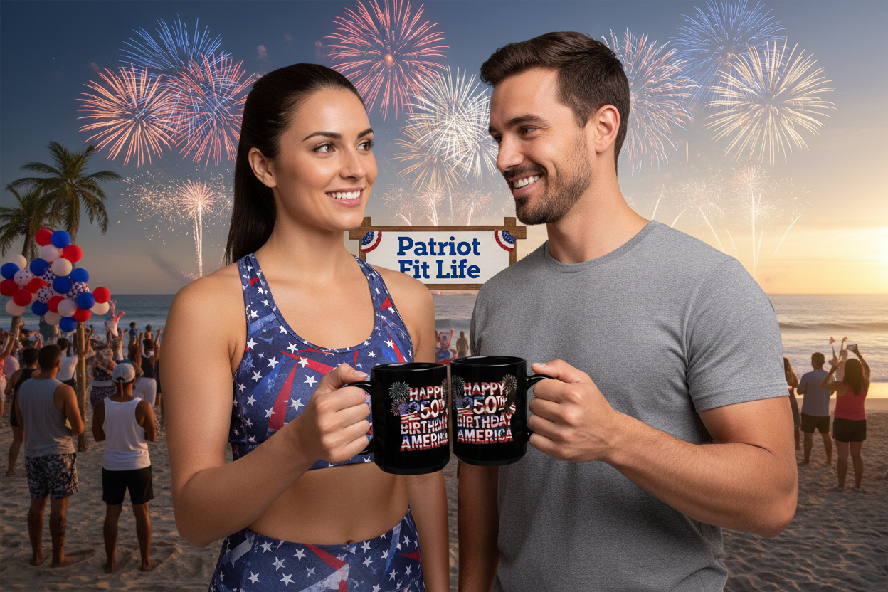 Happy 250th Birthday America Mug - Patriotic Fireworks Black Ceramic Coffee Cup  11 oz & 15 oz