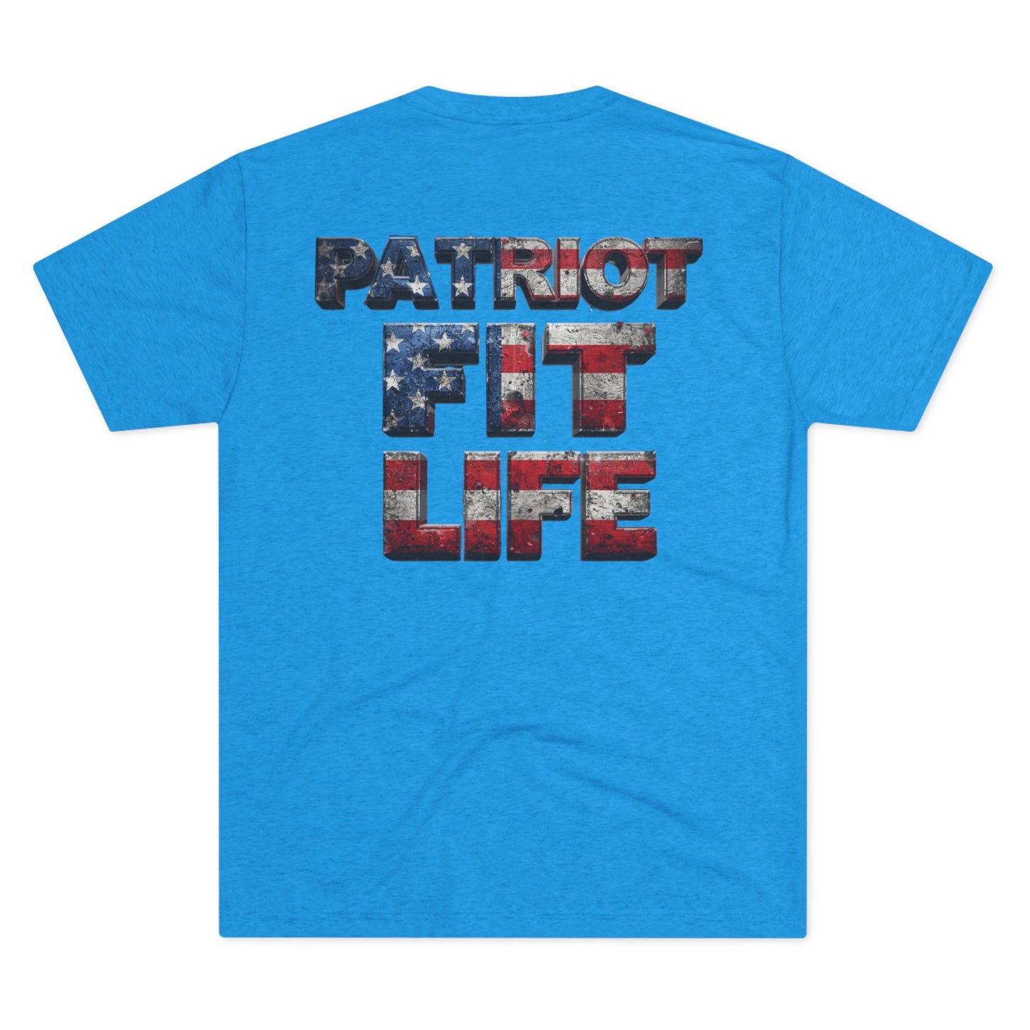 Patriot Fit Life Tri-Blend Tee - American Flag Graphic Fitness T-Shirt