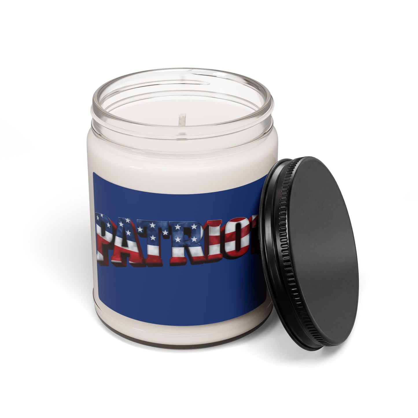 Patriot Soy Candle - 9oz Scented Glass Jar with American Flag Design