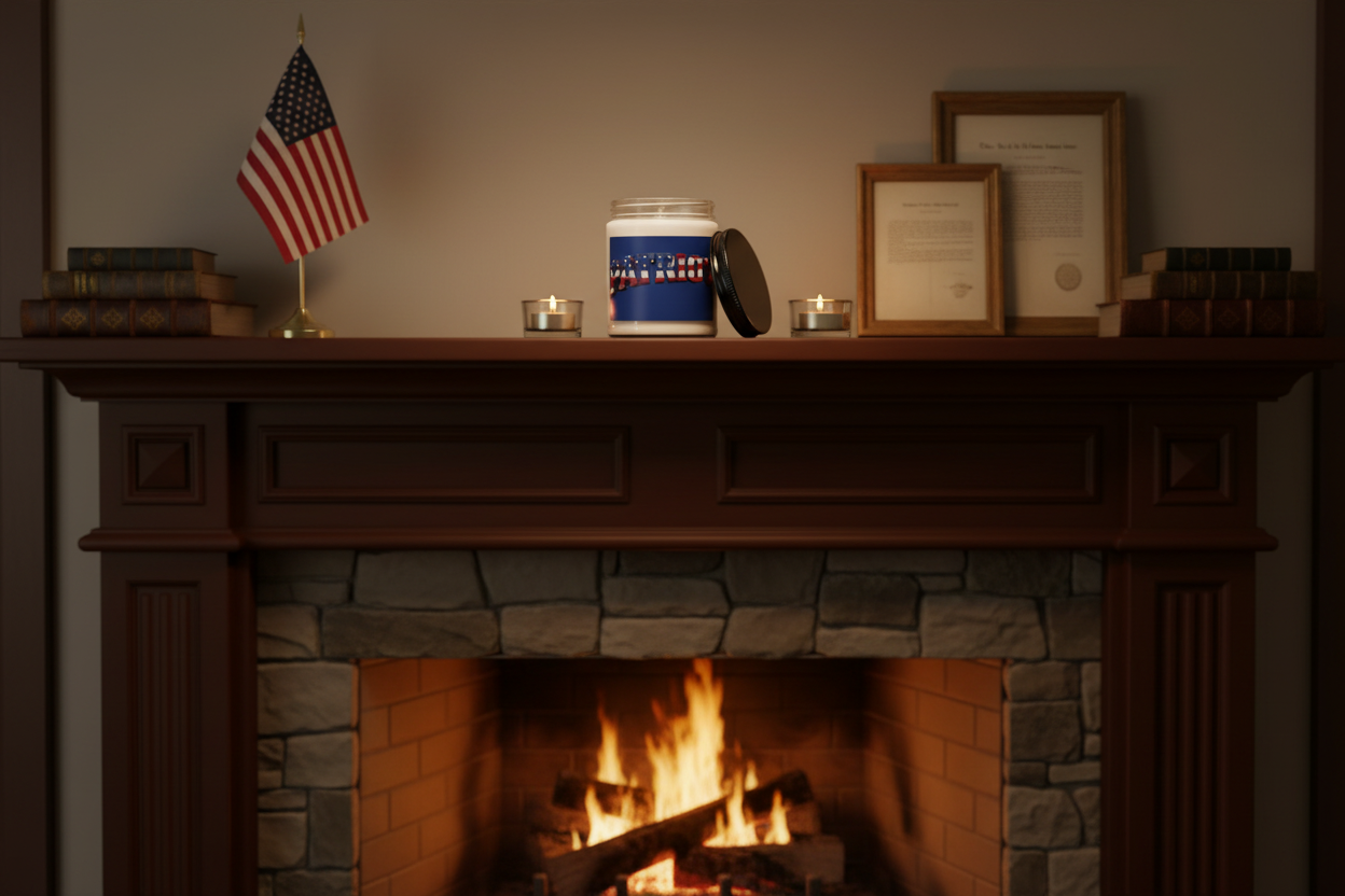 Patriot Soy Candle - 9oz Scented Glass Jar with American Flag Design
