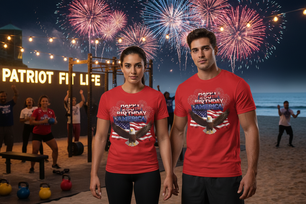 America 250th Birthday Eagle Flag T-Shirt | Patriotic Tee