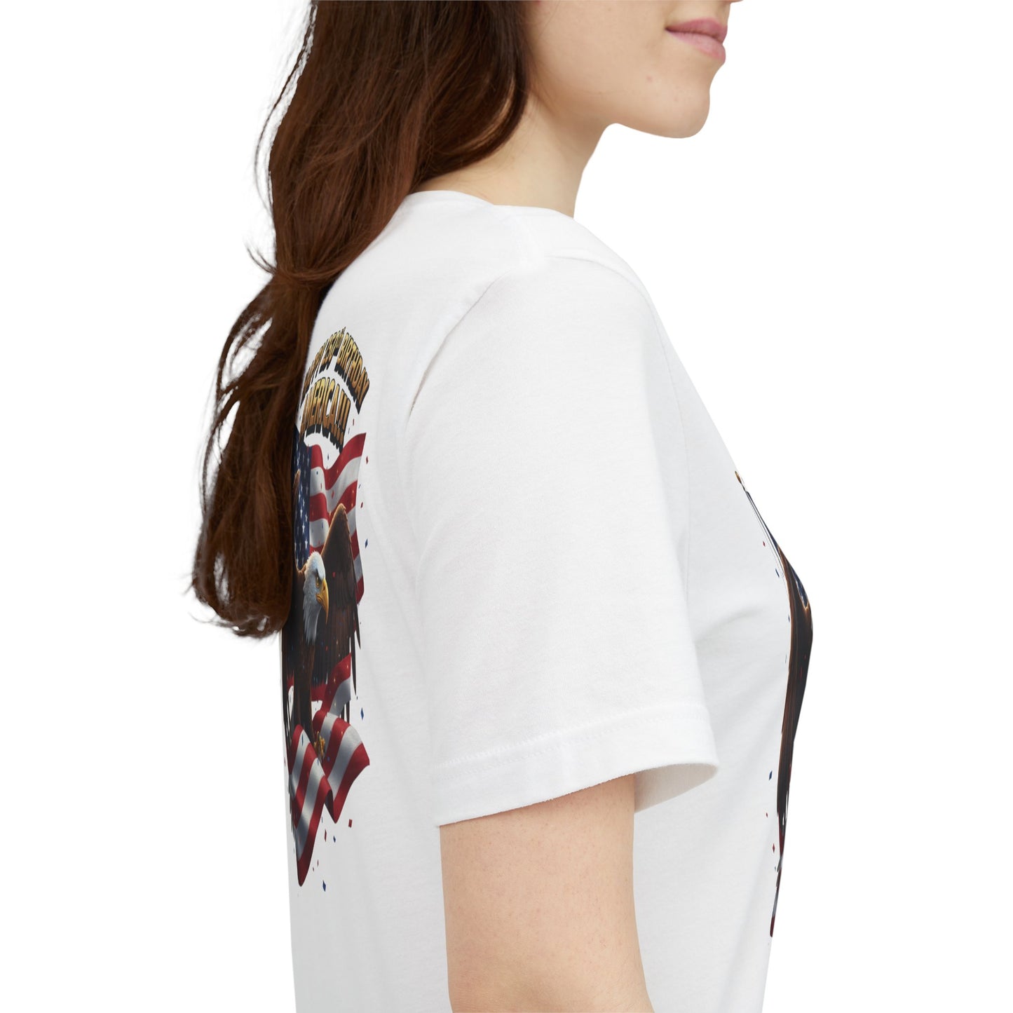 Happy 250th Birthday America Eagle T-Shirt  Patriotic Flag Tee