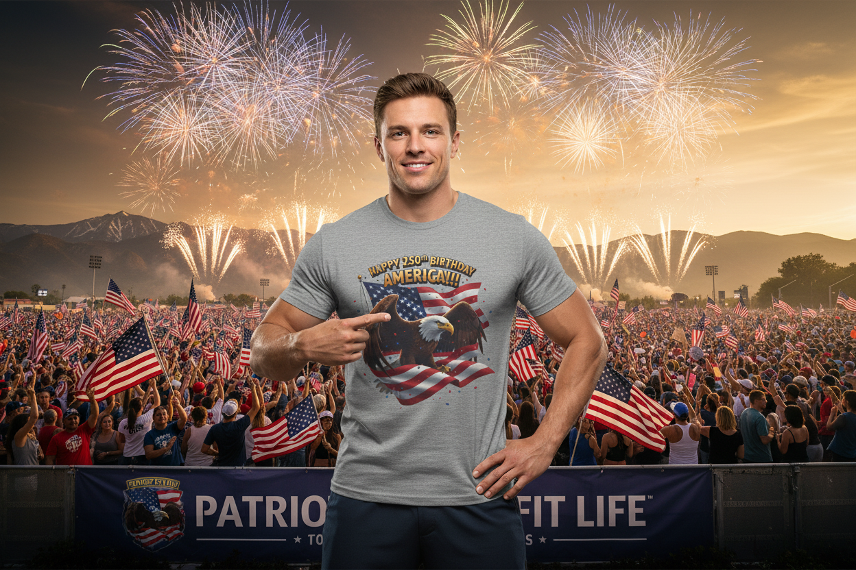 Happy 250th Birthday America Eagle T-Shirt  Patriotic Flag Tee