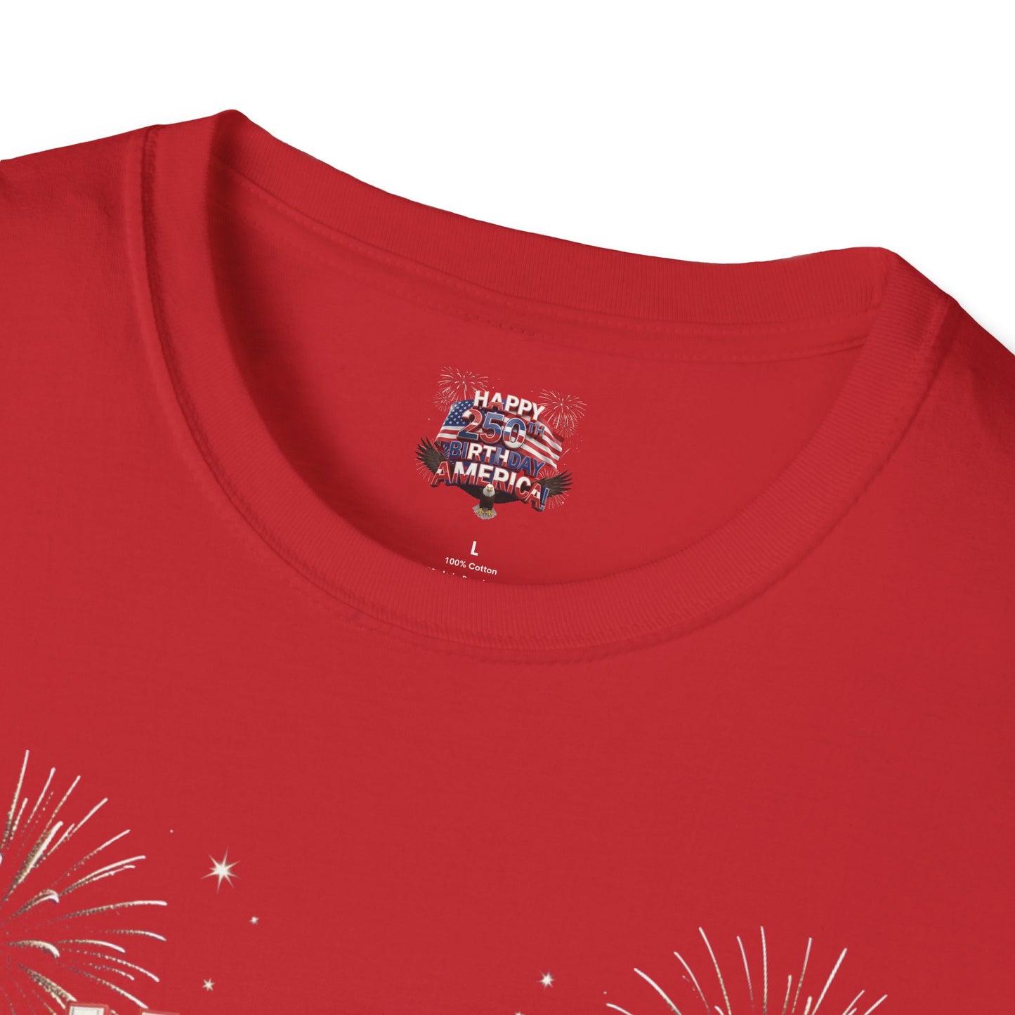 Happy 250th Birthday America T-Shirt - Patriotic Eagle Fireworks Tee