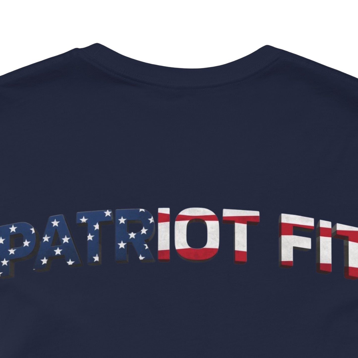 Patriot Fit T-Shirt — American Flag Text Athletic Tee
