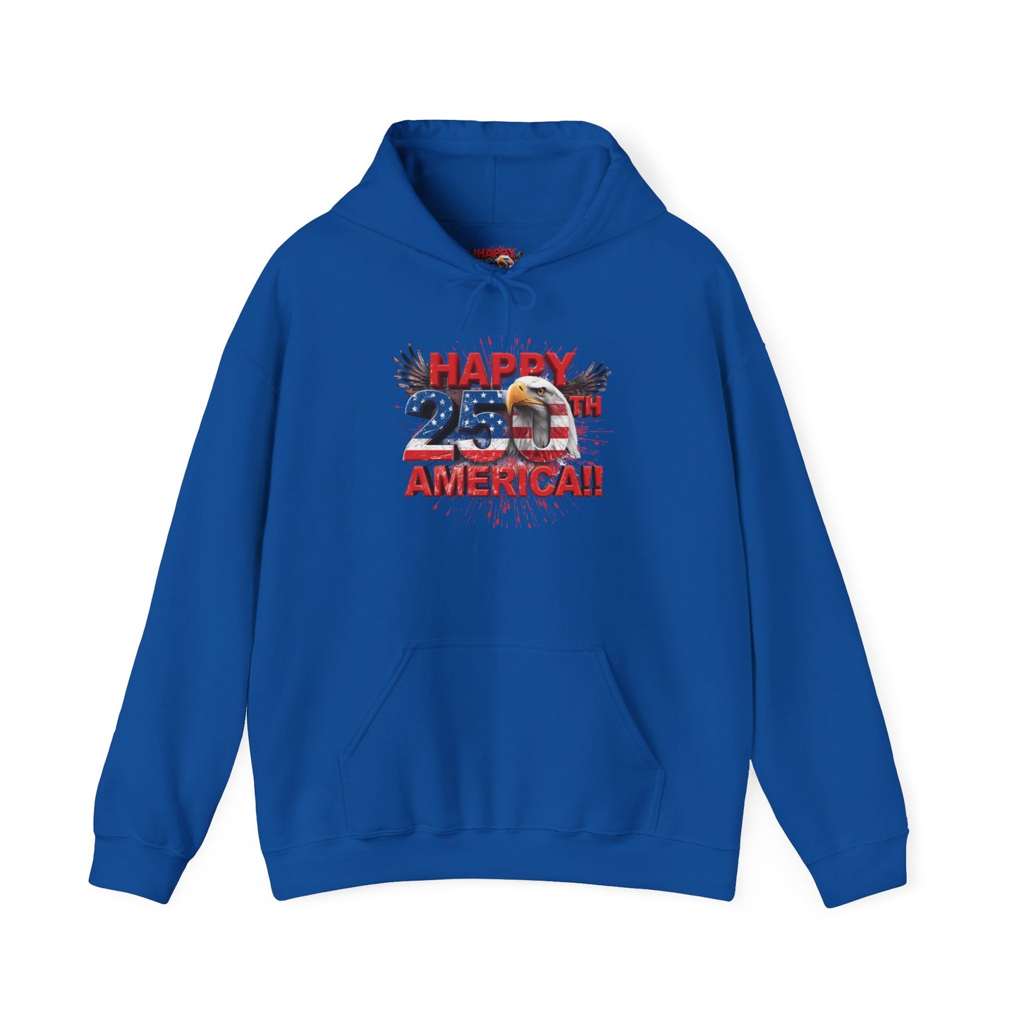 Happy 4th of July Hoodie | Patriotic Eagle & Flag Sweatshirt | America 250th | Gildan | S-5XL