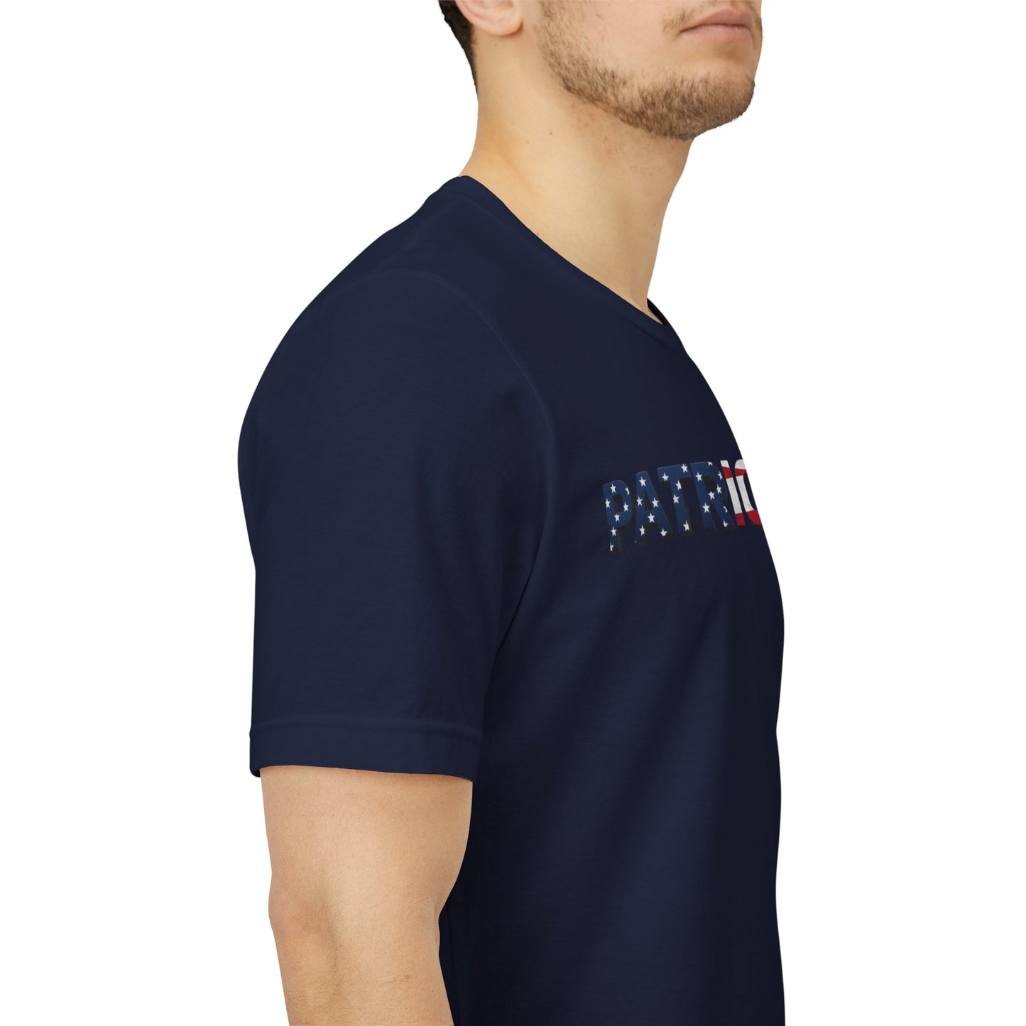 Patriot Fit T-Shirt — American Flag Text Athletic Tee
