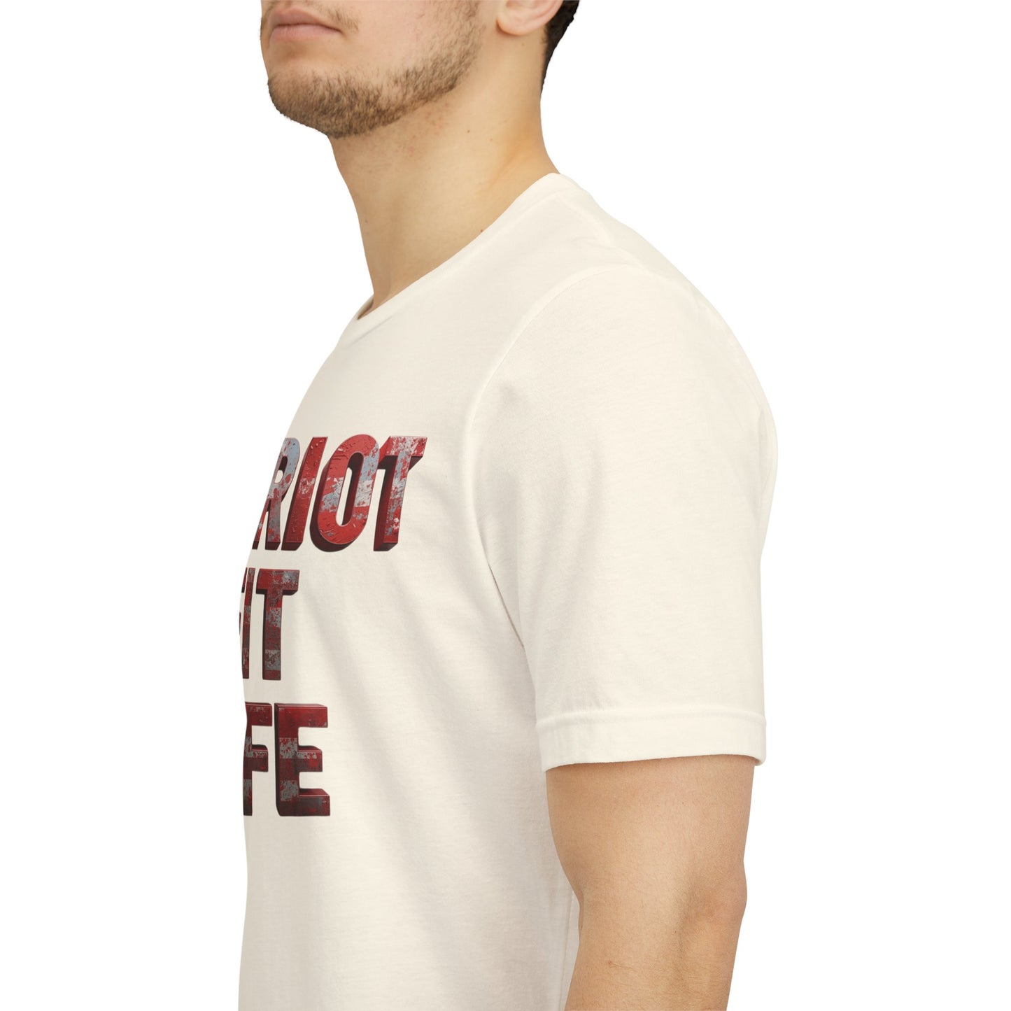 Patriot Fit Life T-Shirt - American Flag Block Letter Graphic Tee