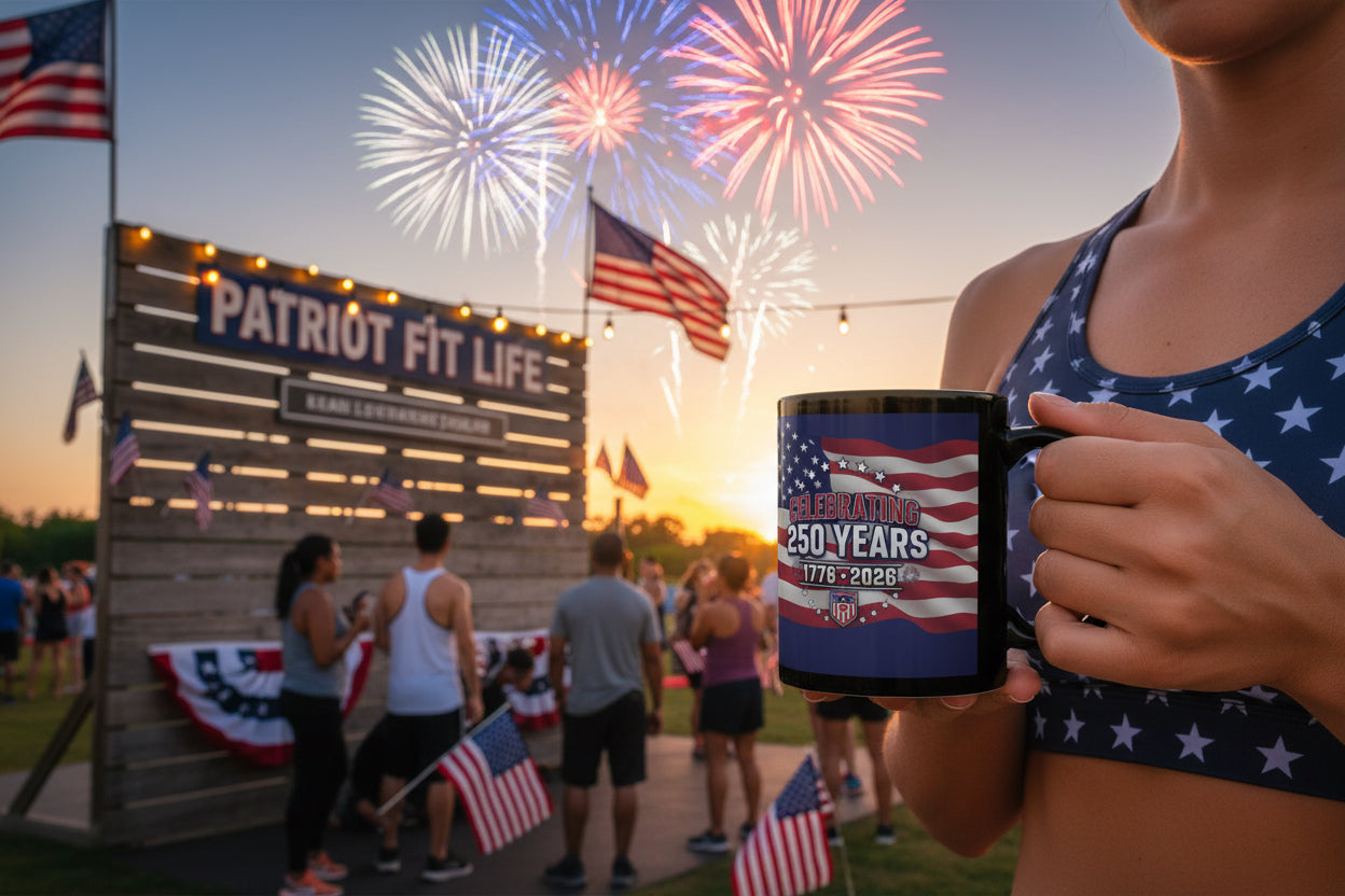 250 Years Celebrating 1776-2026 American Flag Mug | Patriotic Coffee Cup