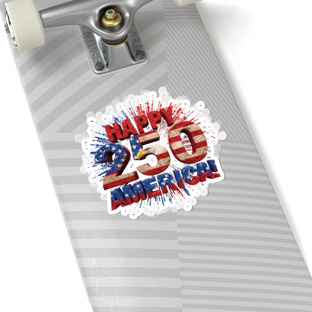 Sticker — "Happy 250 American" Patriotic USA Flag Kiss-Cut Sticker