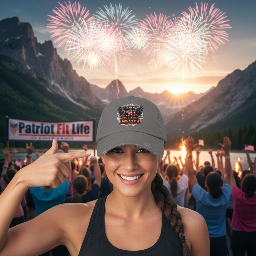 Happy 250th Birthday America Distressed Baseball Cap | Vintage Flag Hat