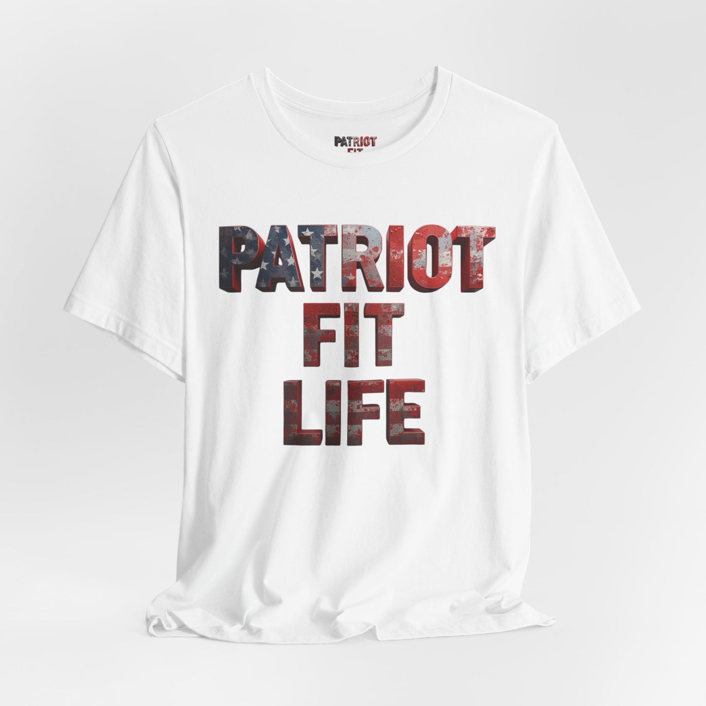 Patriot Fit Life T-Shirt - American Flag Block Letter Graphic Tee
