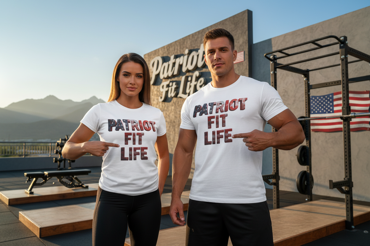 Patriot Fit Life T-Shirt - American Flag Block Letter Graphic Tee