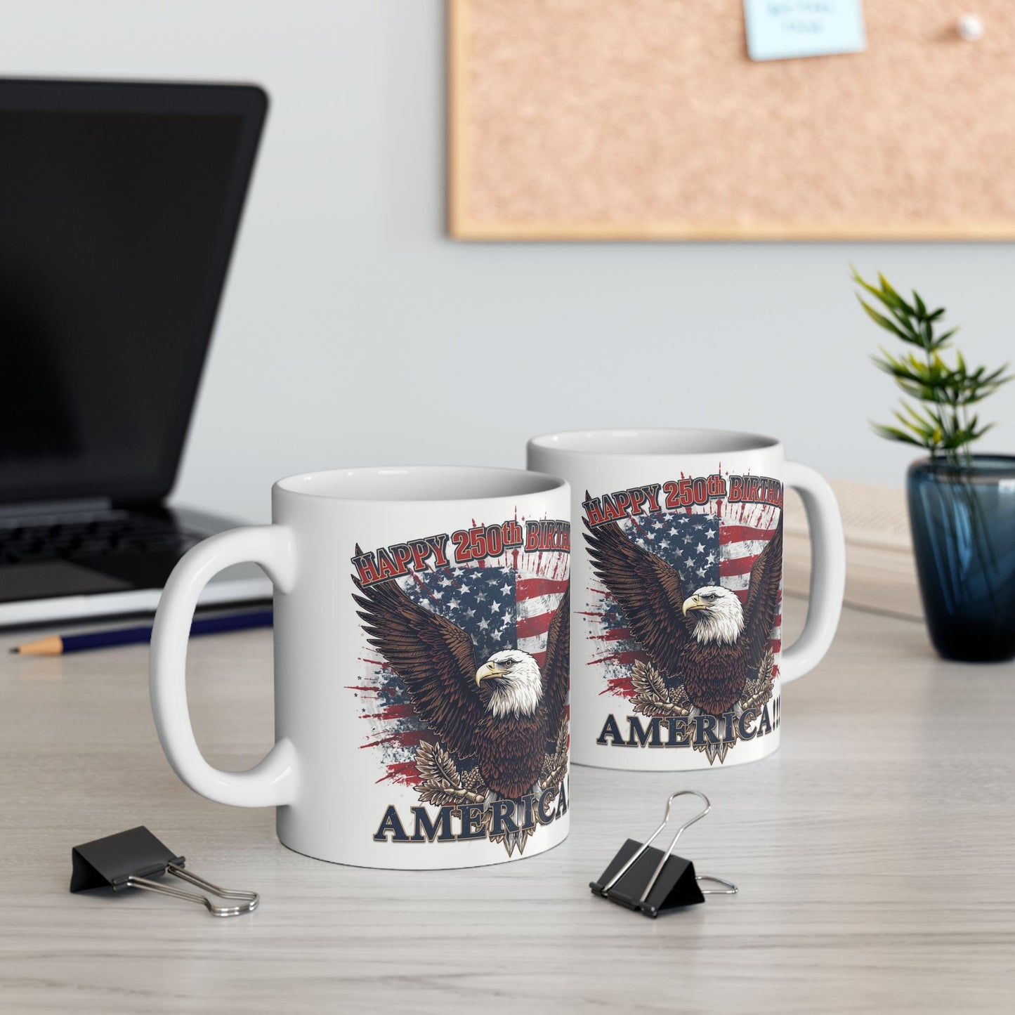 Happy 250th Birthday America Mug | Patriotic Eagle Coffee Cup
