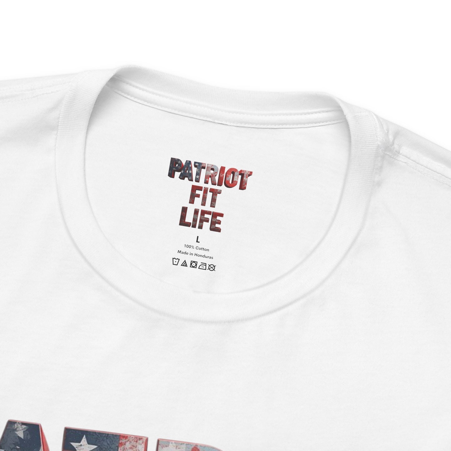 Patriot Fit Life T-Shirt - American Flag Block Letter Graphic Tee