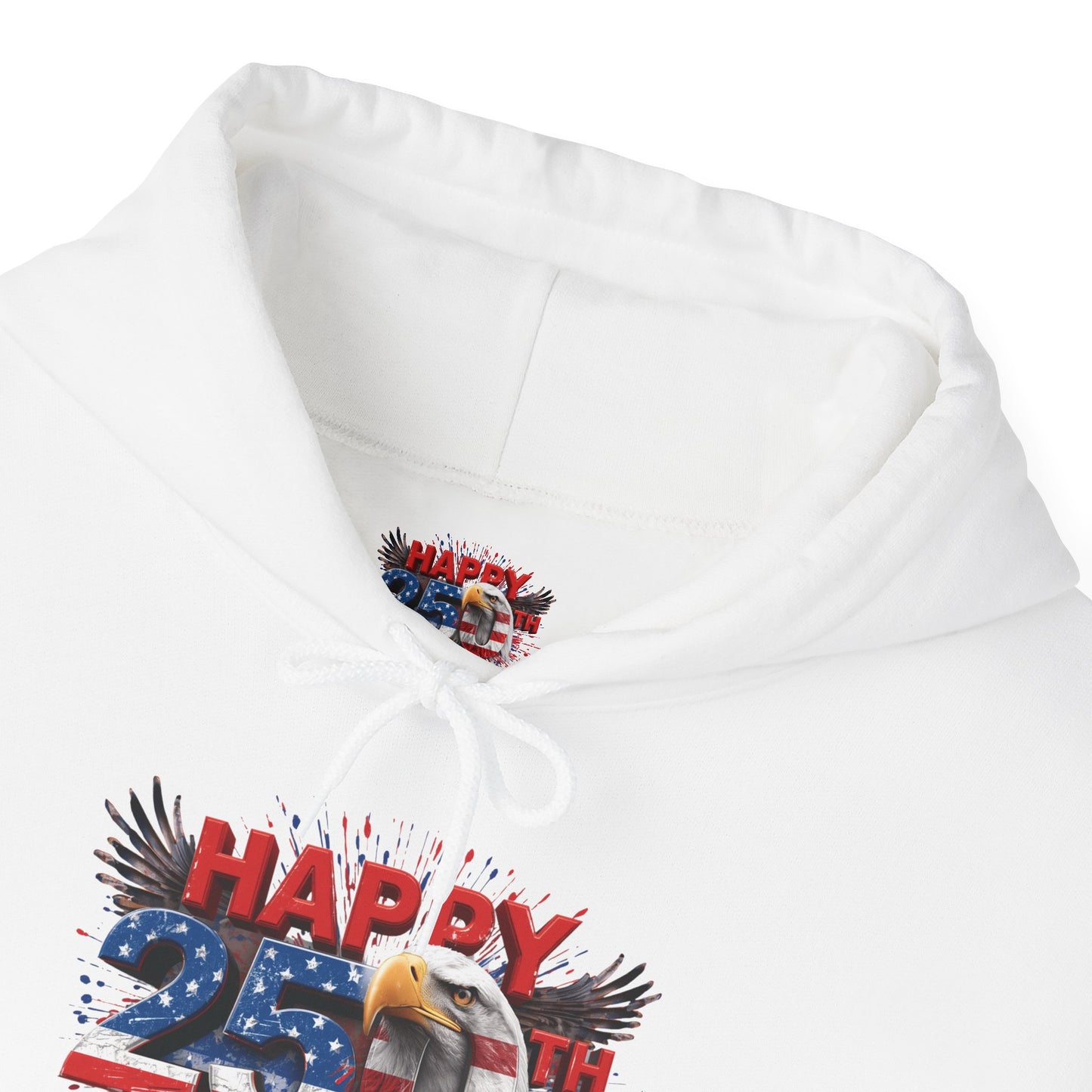 Happy 4th of July Hoodie | Patriotic Eagle & Flag Sweatshirt | America 250th | Gildan | S-5XL