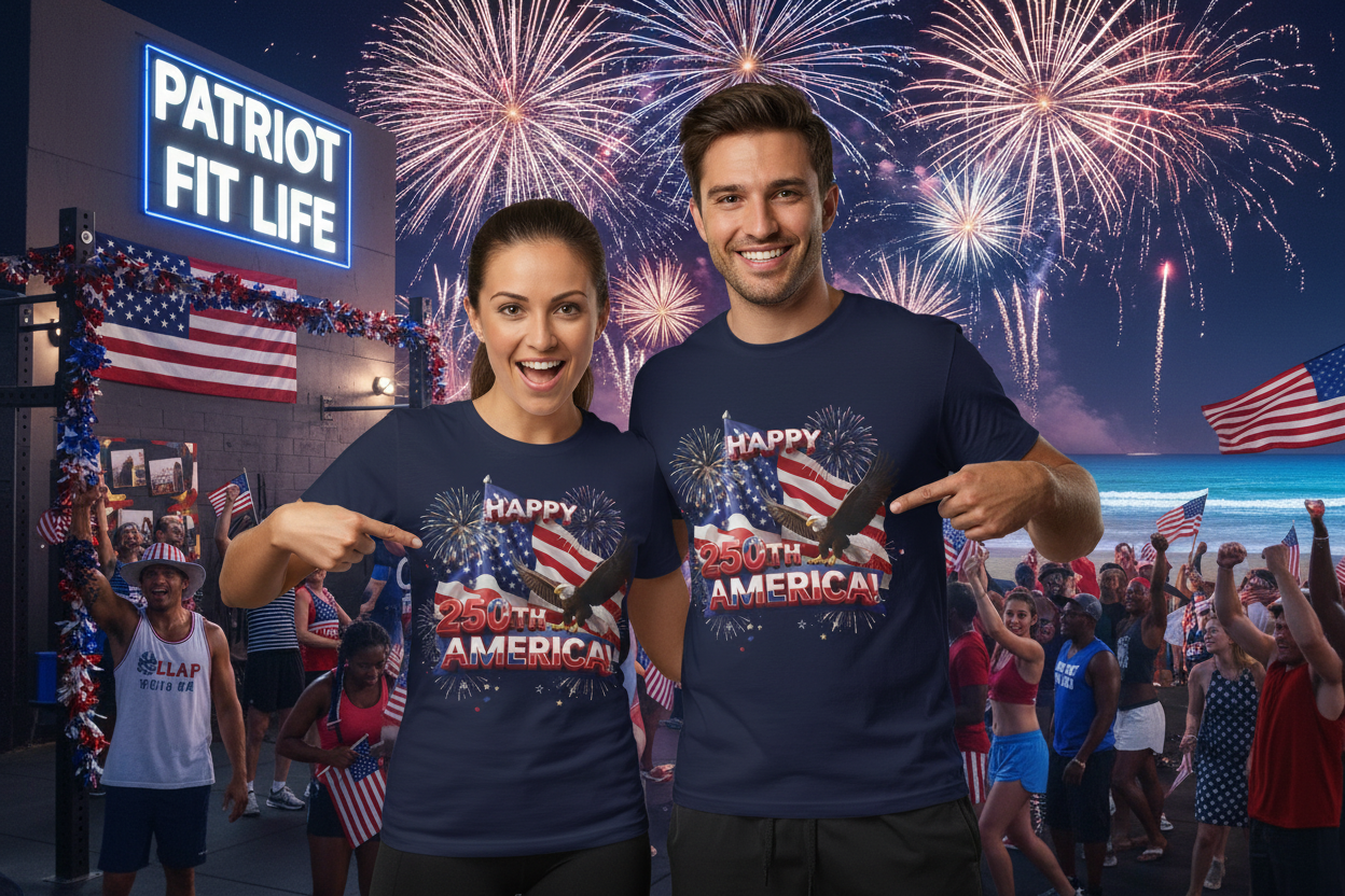 Happy 250th America Eagle Fireworks T-Shirt | Patriotic Tee