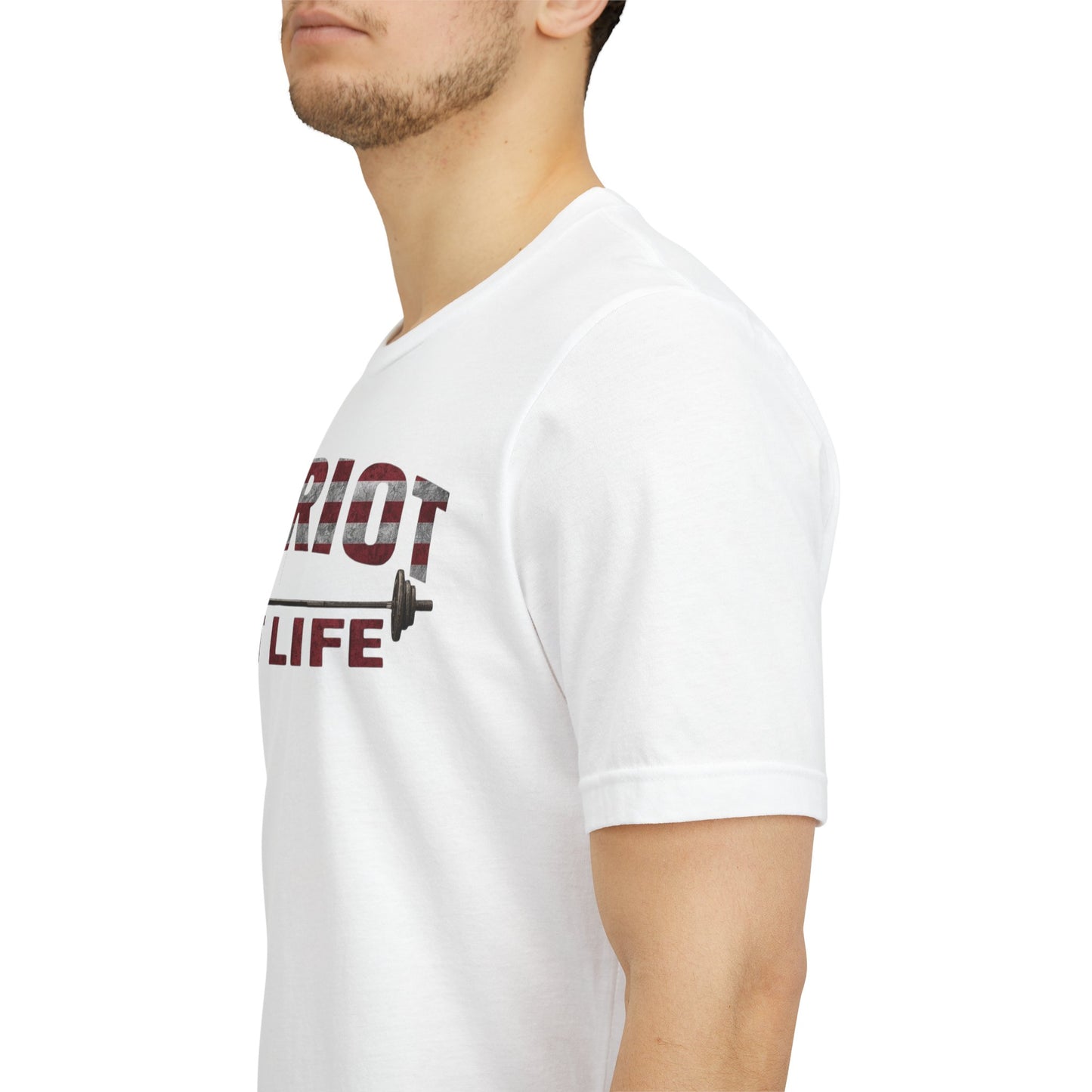 Patriot Fit Life T-Shirt | American Flag Barbell Gym Tee