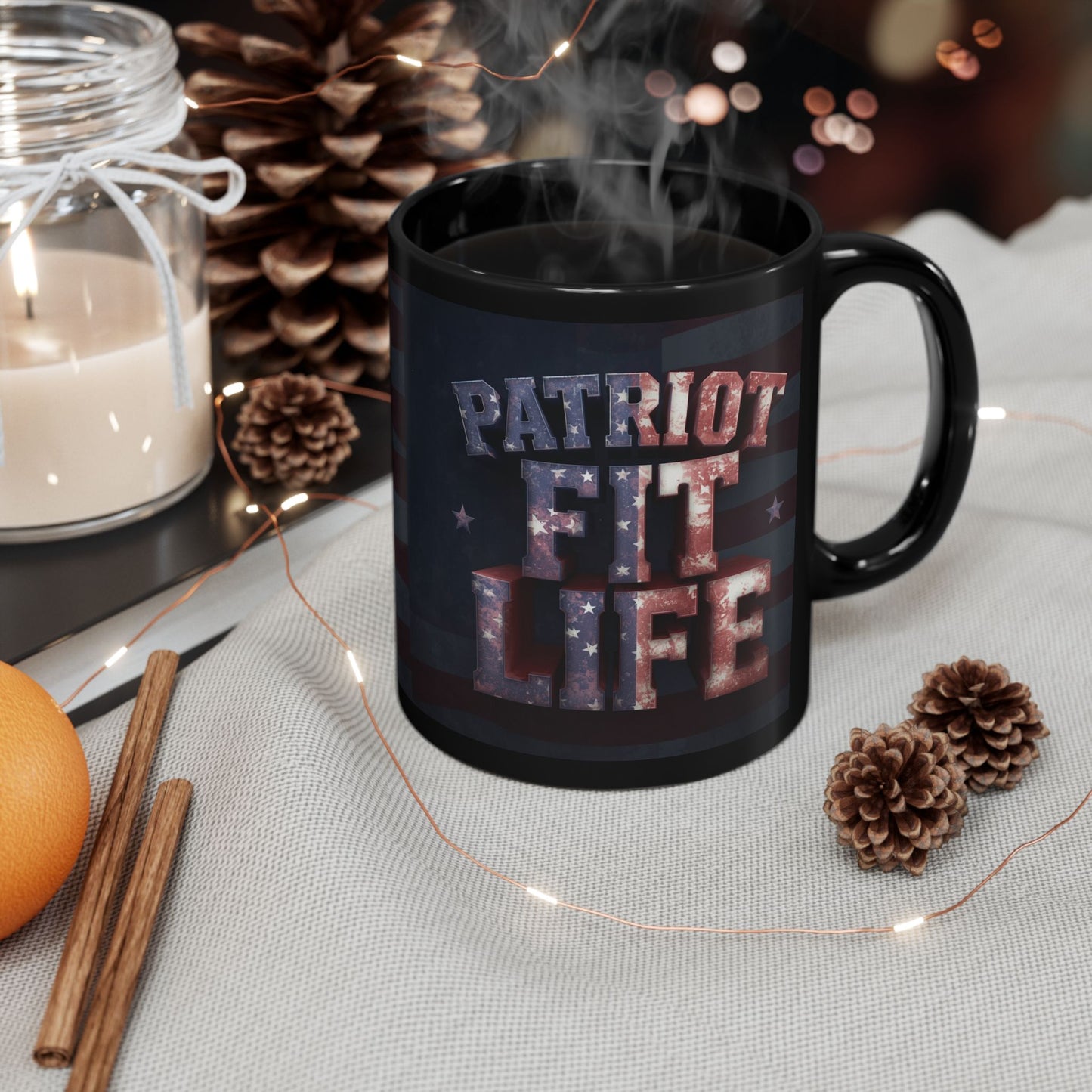 Patriot Fit Life Black Ceramic Mug - 11oz & 15oz