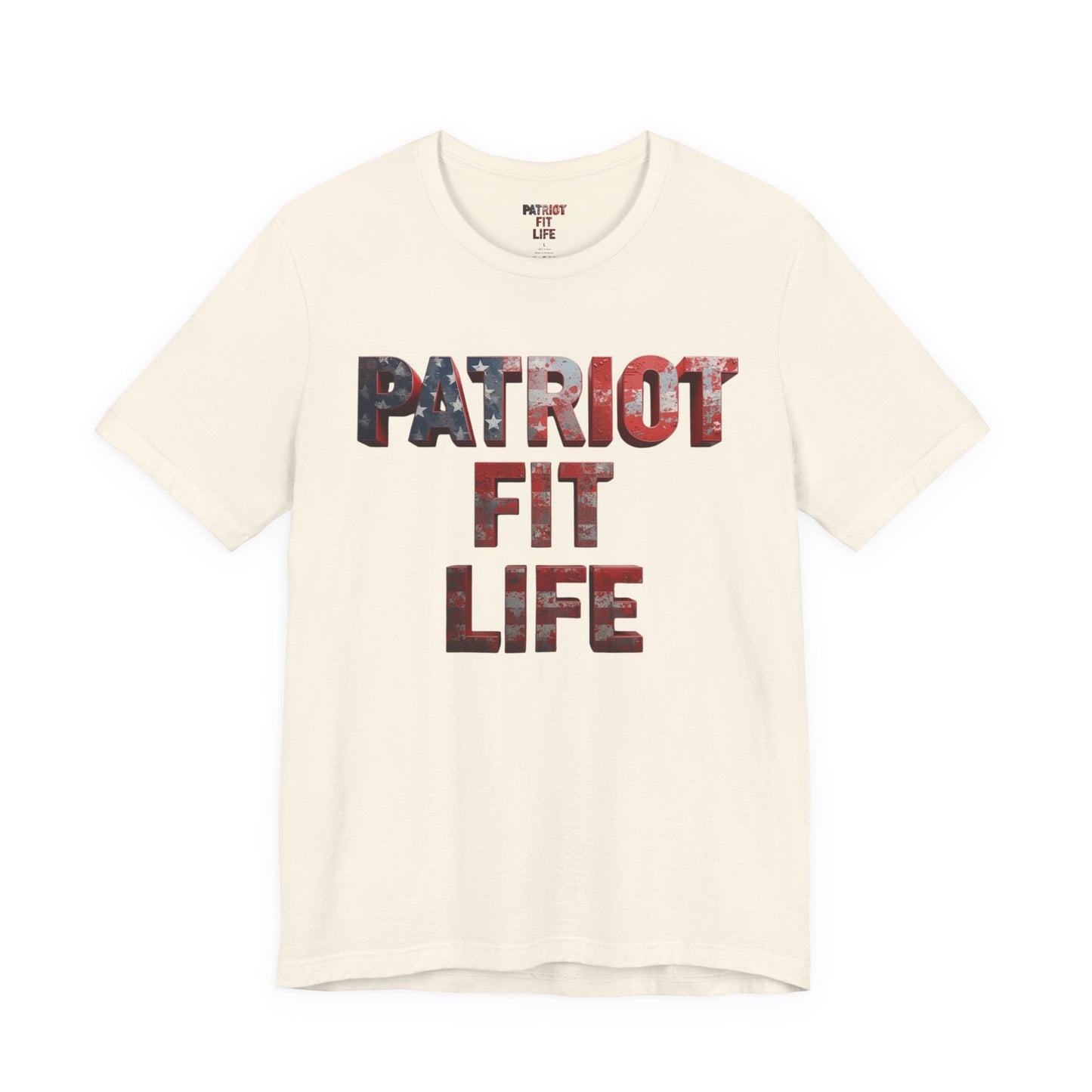 Patriot Fit Life T-Shirt - American Flag Block Letter Graphic Tee