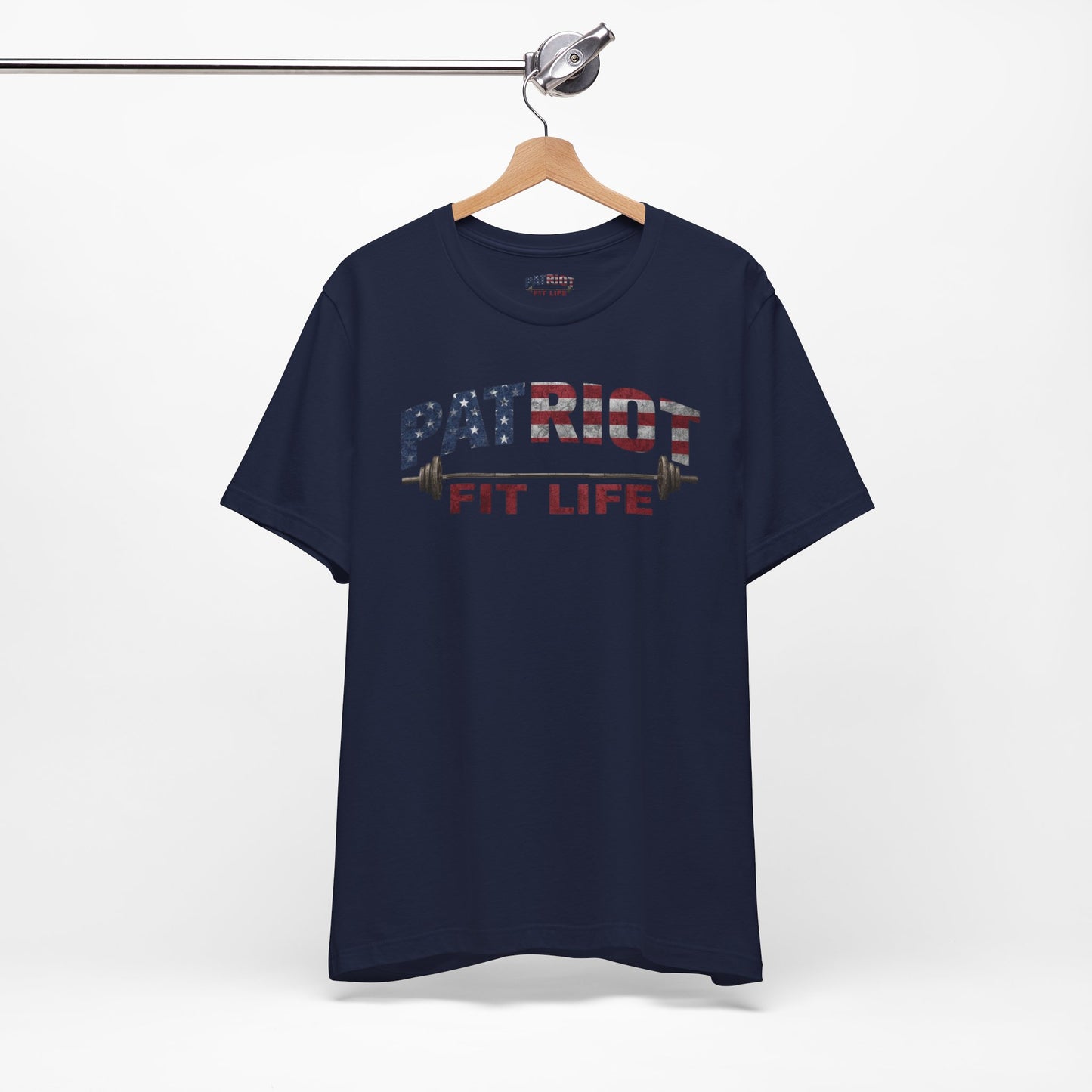 Patriot Fit Life T-Shirt | American Flag Barbell Gym Tee