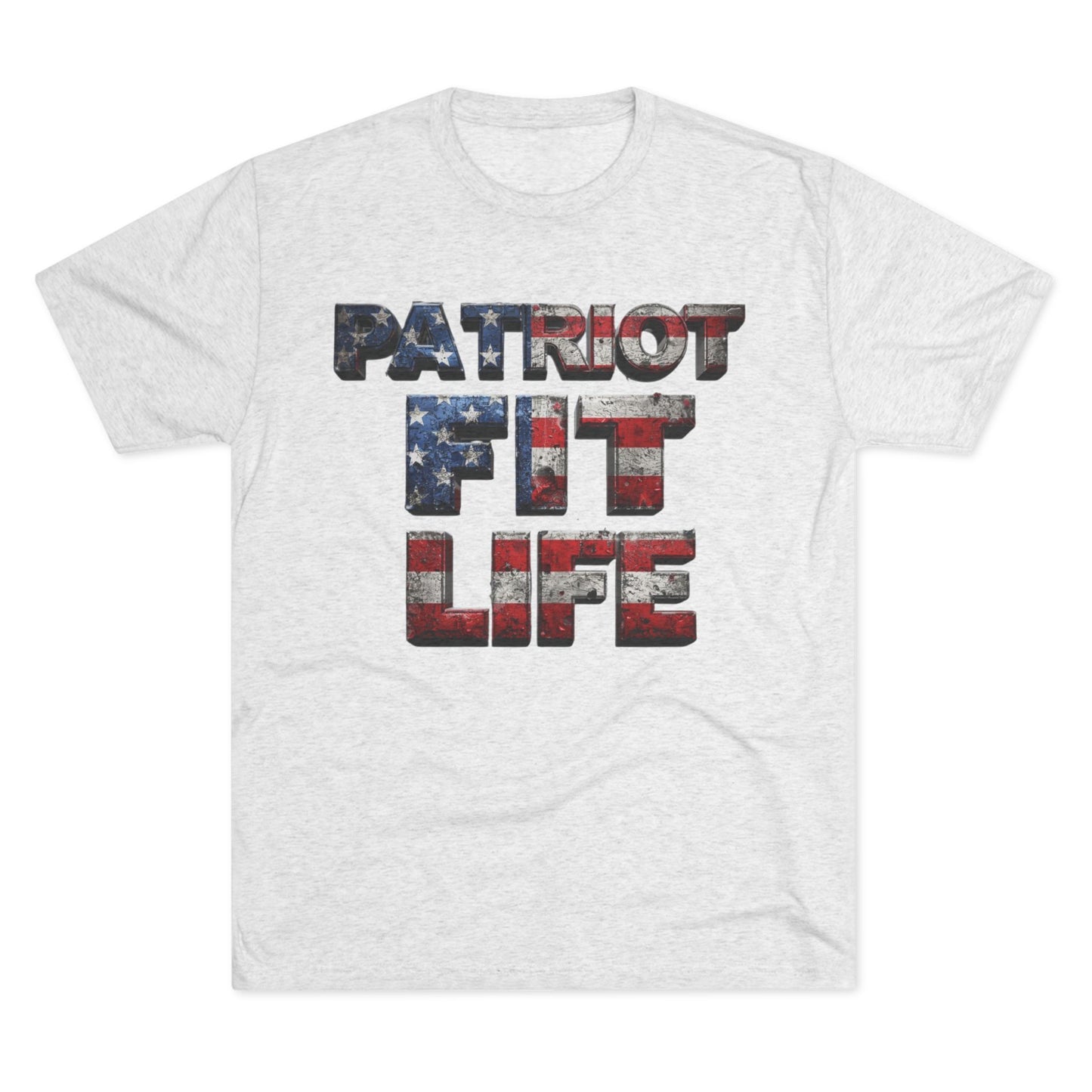 Patriot Fit Life Tri-Blend Tee - American Flag Graphic Fitness T-Shirt