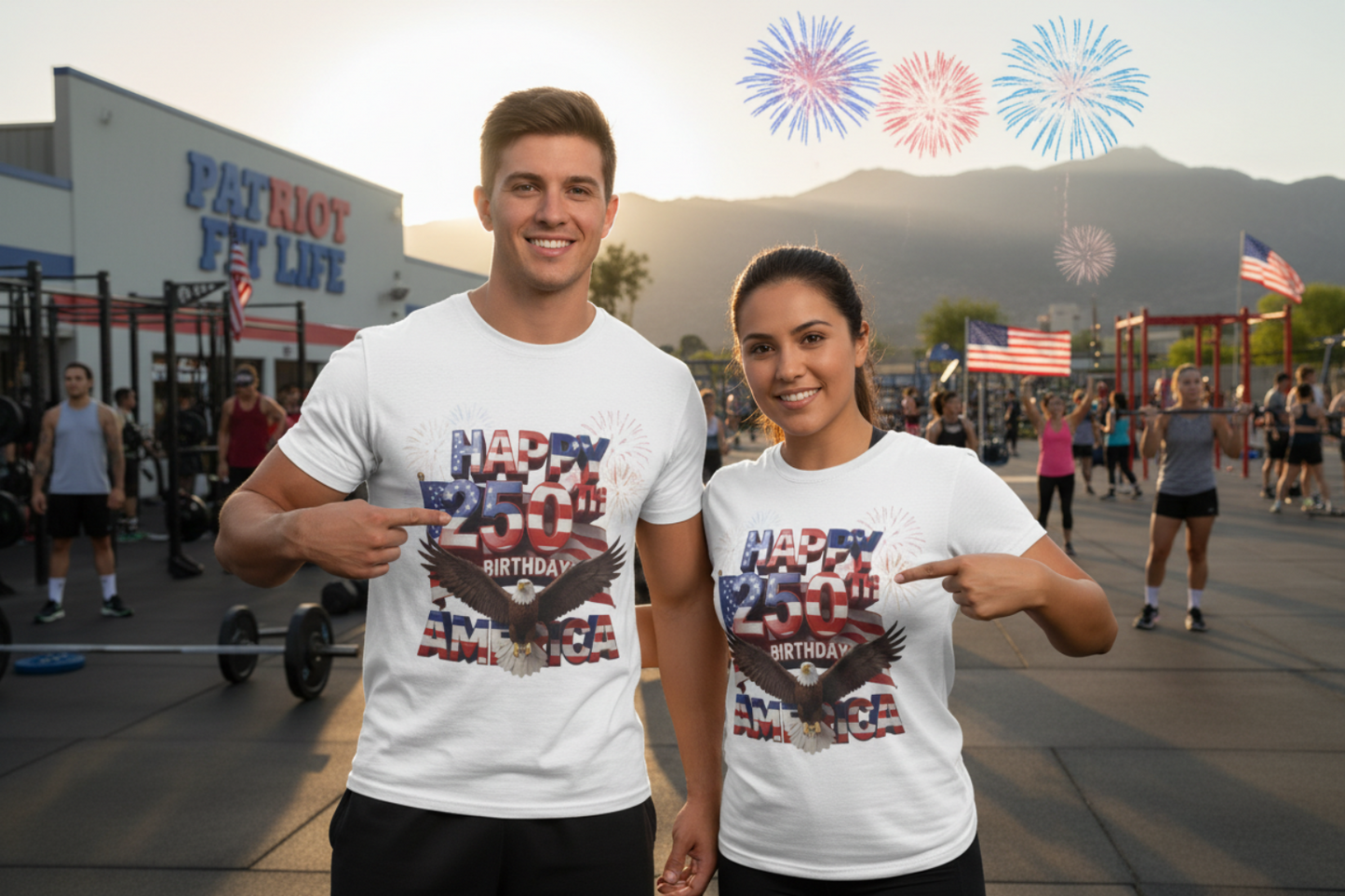 America 250th Birthday Eagle Fireworks T-Shirt | Patriotic Tee