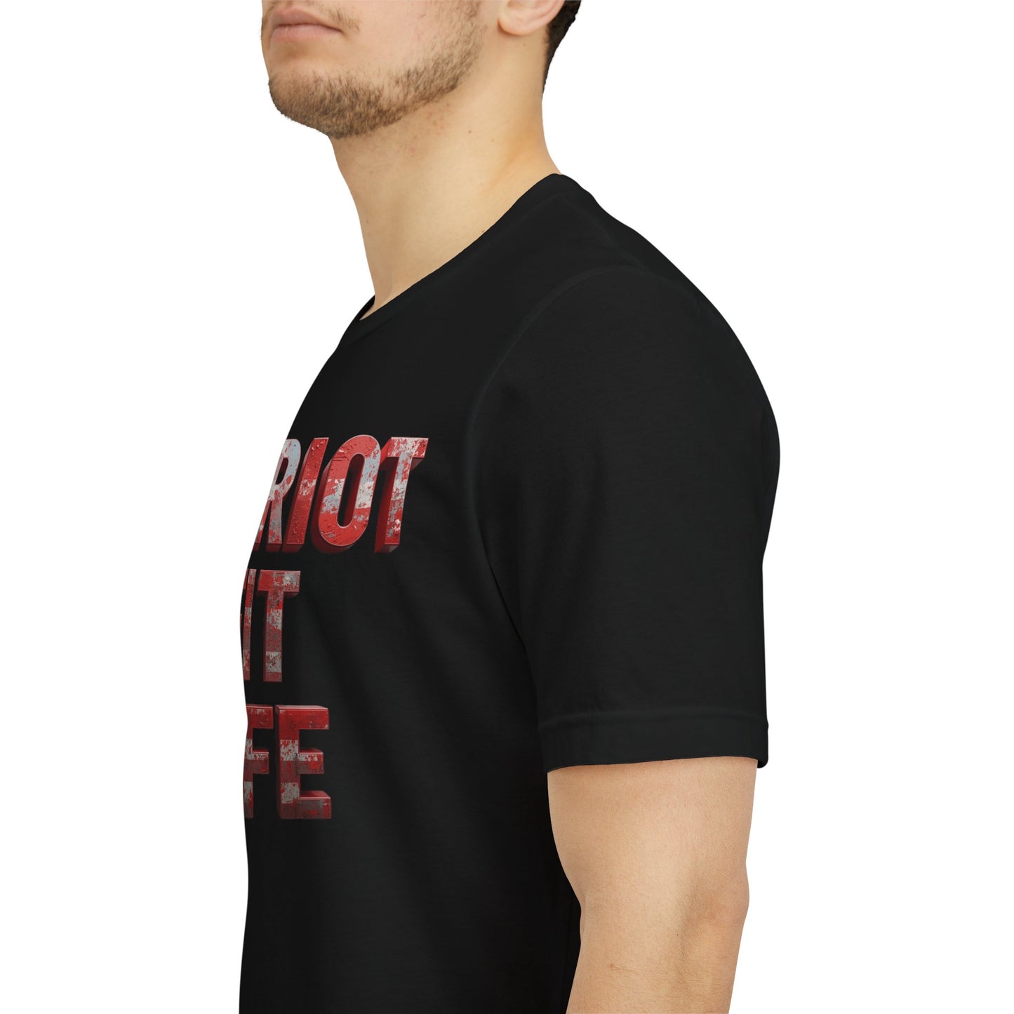 Patriot Fit Life T-Shirt - American Flag Block Letter Graphic Tee