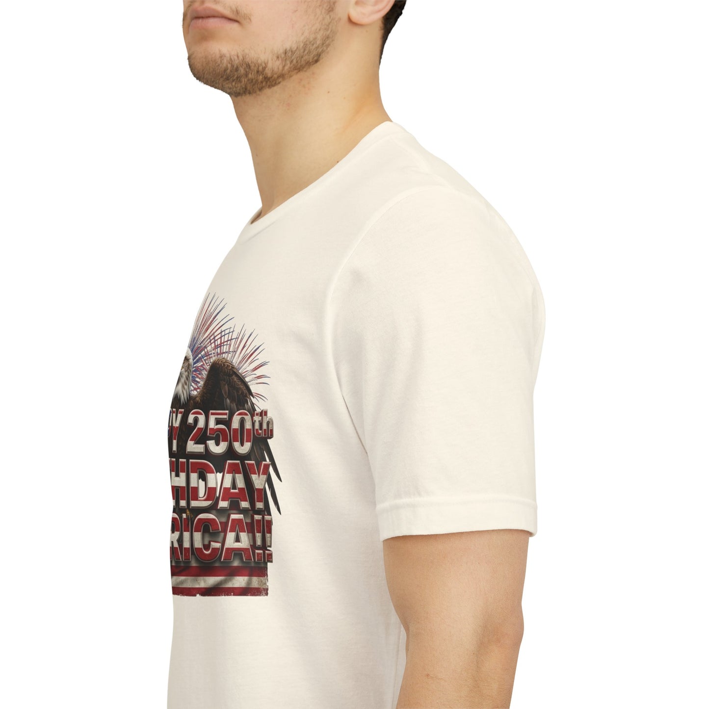 Happy 250th Birthday America T-Shirt | Patriotic Eagle & Flag Tee | Bella Canvas | XS-4XL