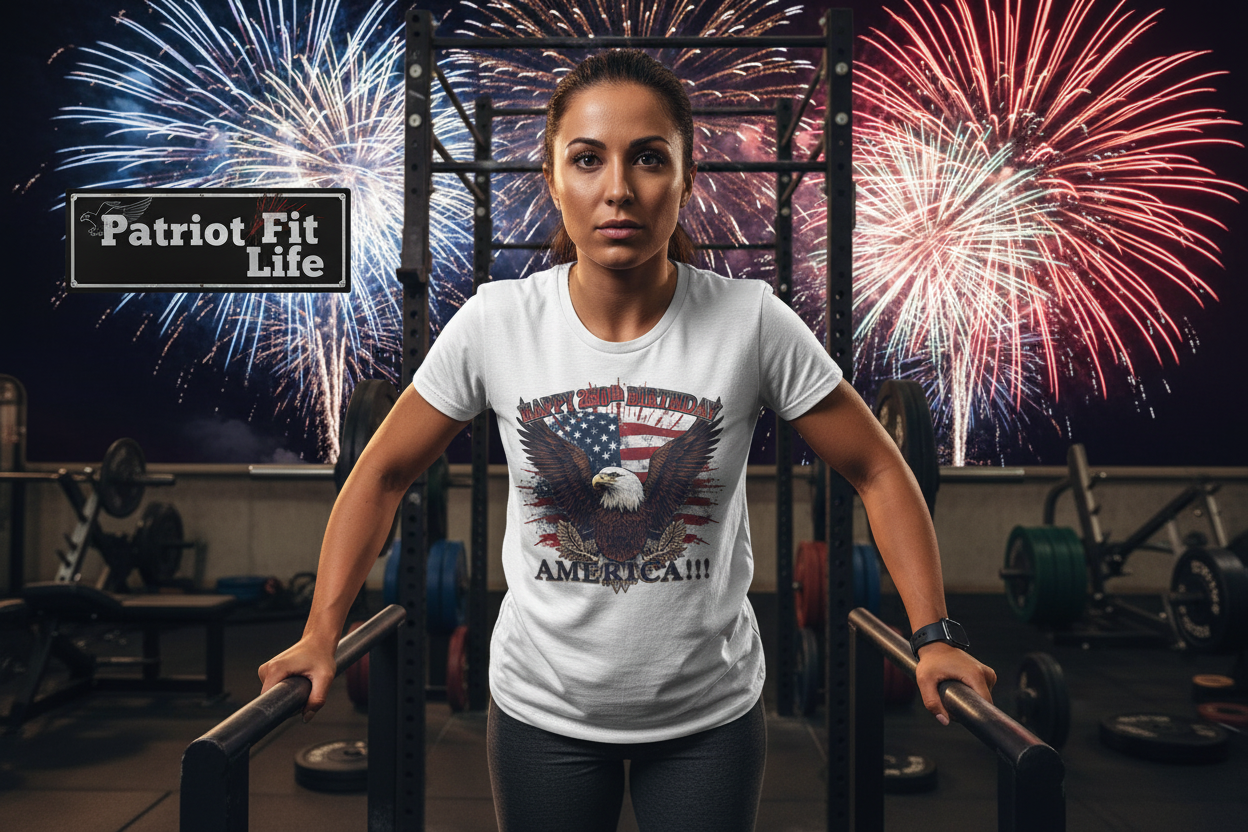 Happy 250th Birthday America T-Shirt | Eagle Flag Patriotic Tee